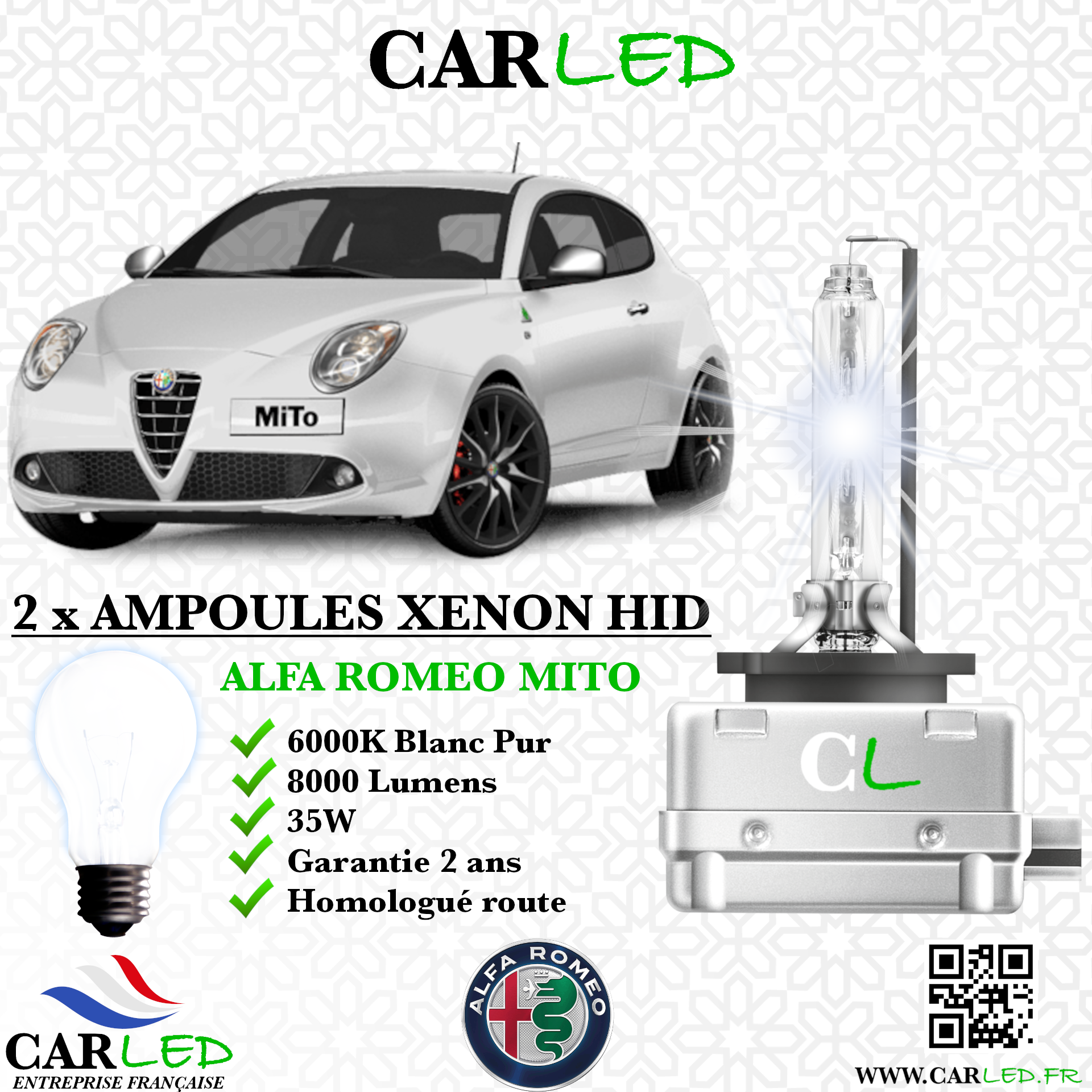 KIT AMPOULE HID XÉNON ALFA ROMEO MITO