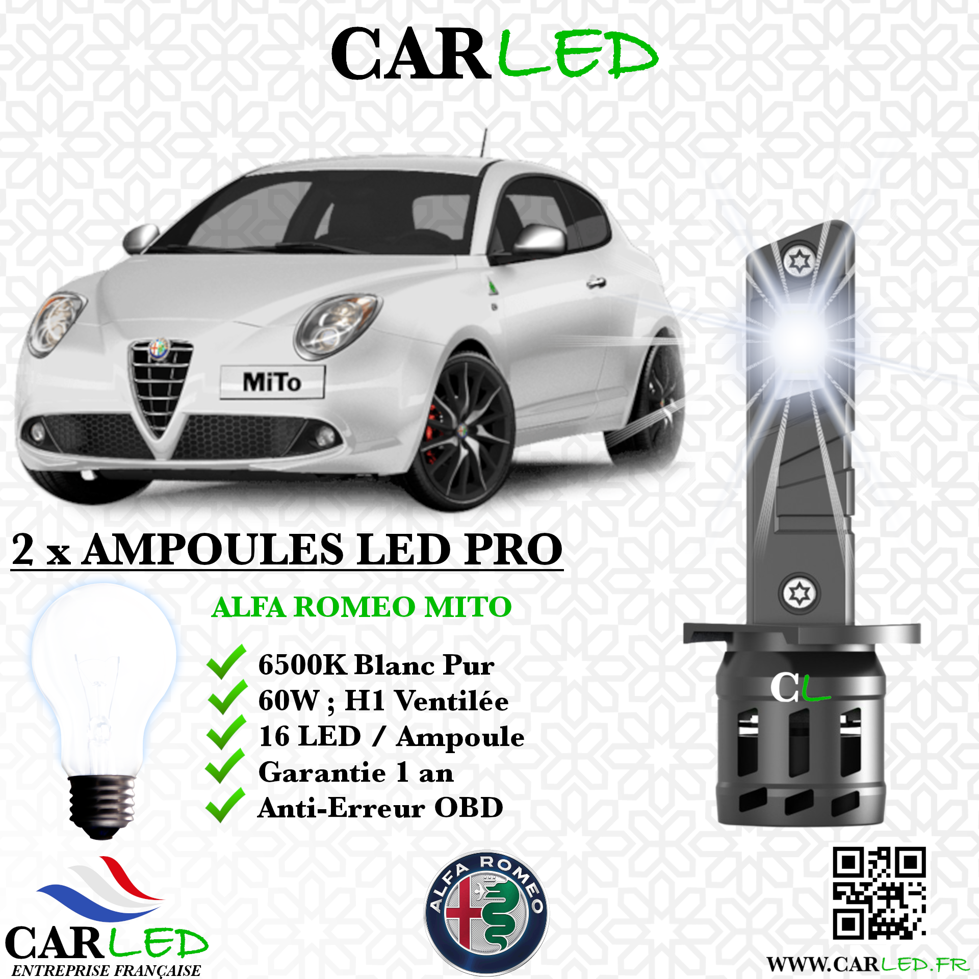 KIT AMPOULE LED ALFA ROMEO MITO