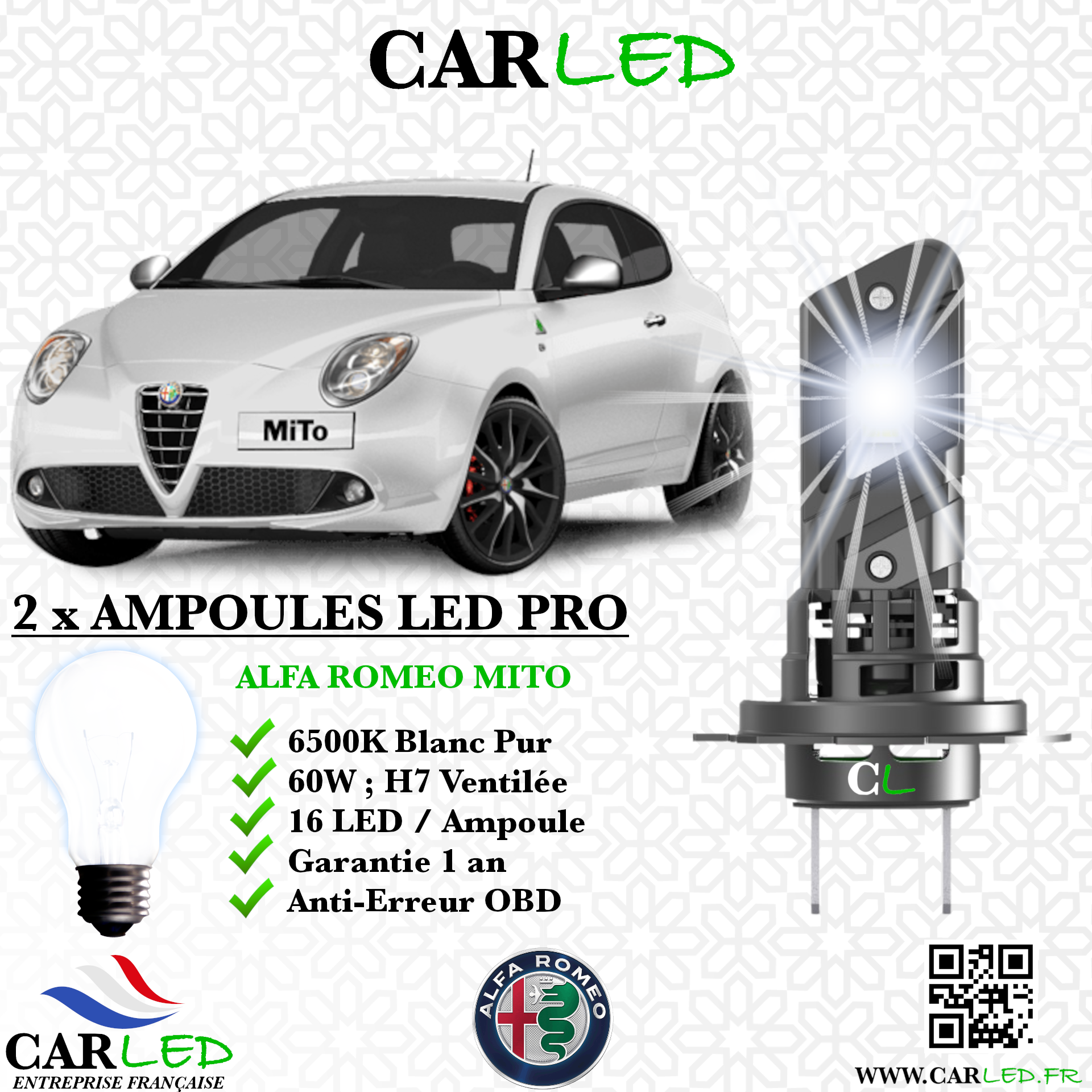 KIT AMPOULE LED ALFA ROMEO MITO