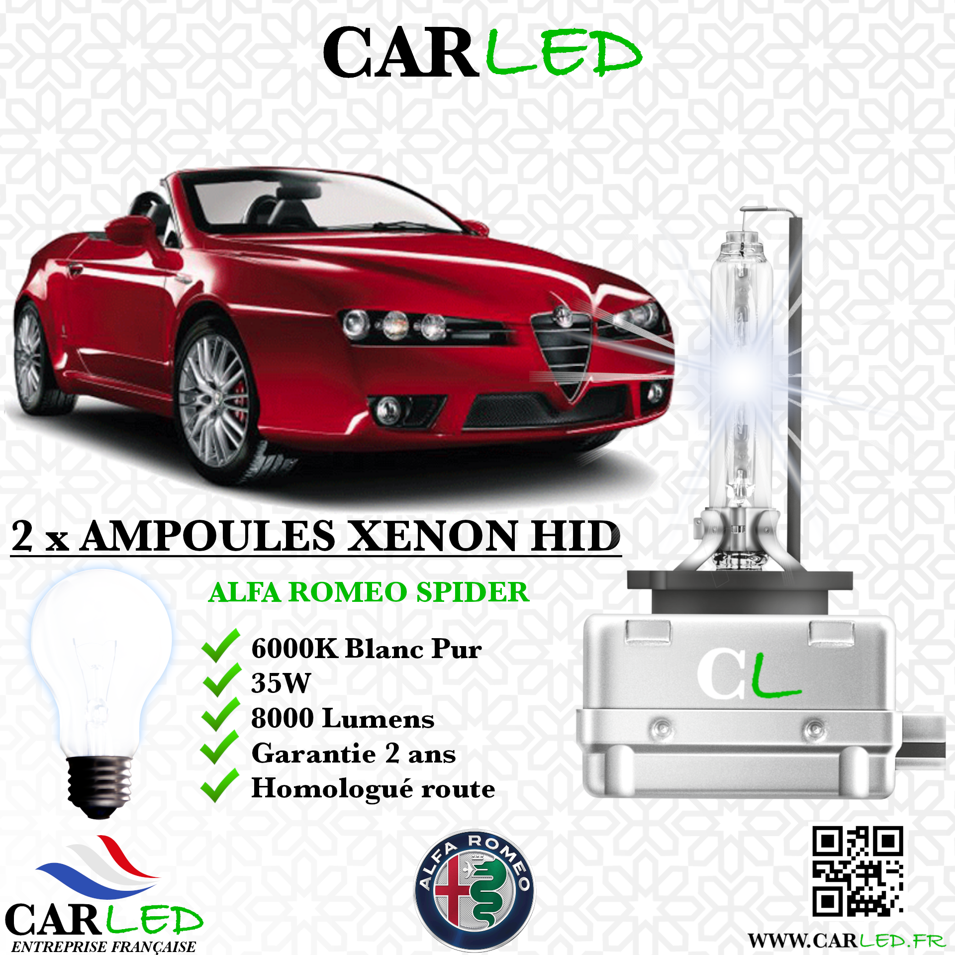 KIT AMPOULE HID XÉNON ALFA ROMEO SPIDER