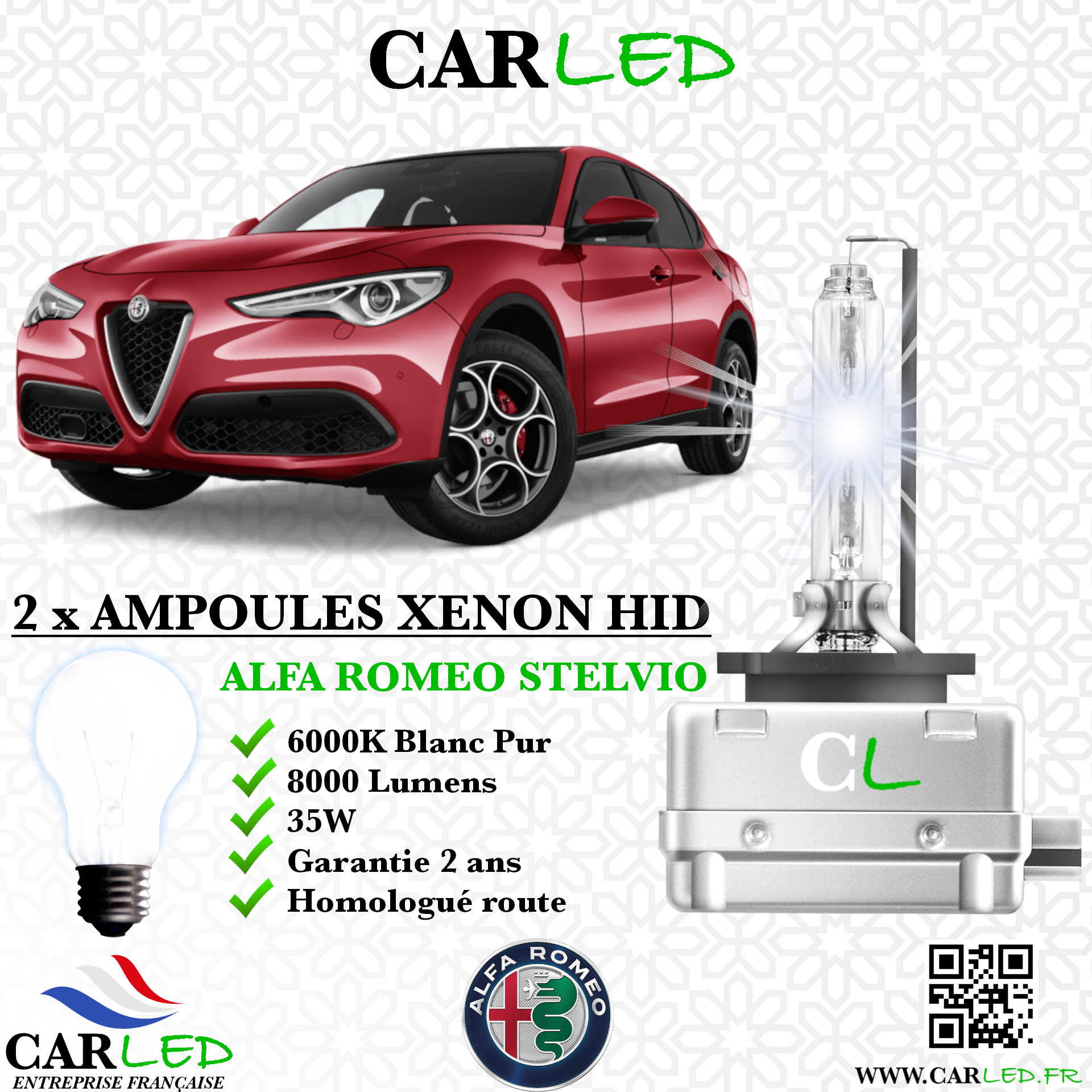 KIT AMPOULE HID XÉNON ALFA ROMEO STELVIO