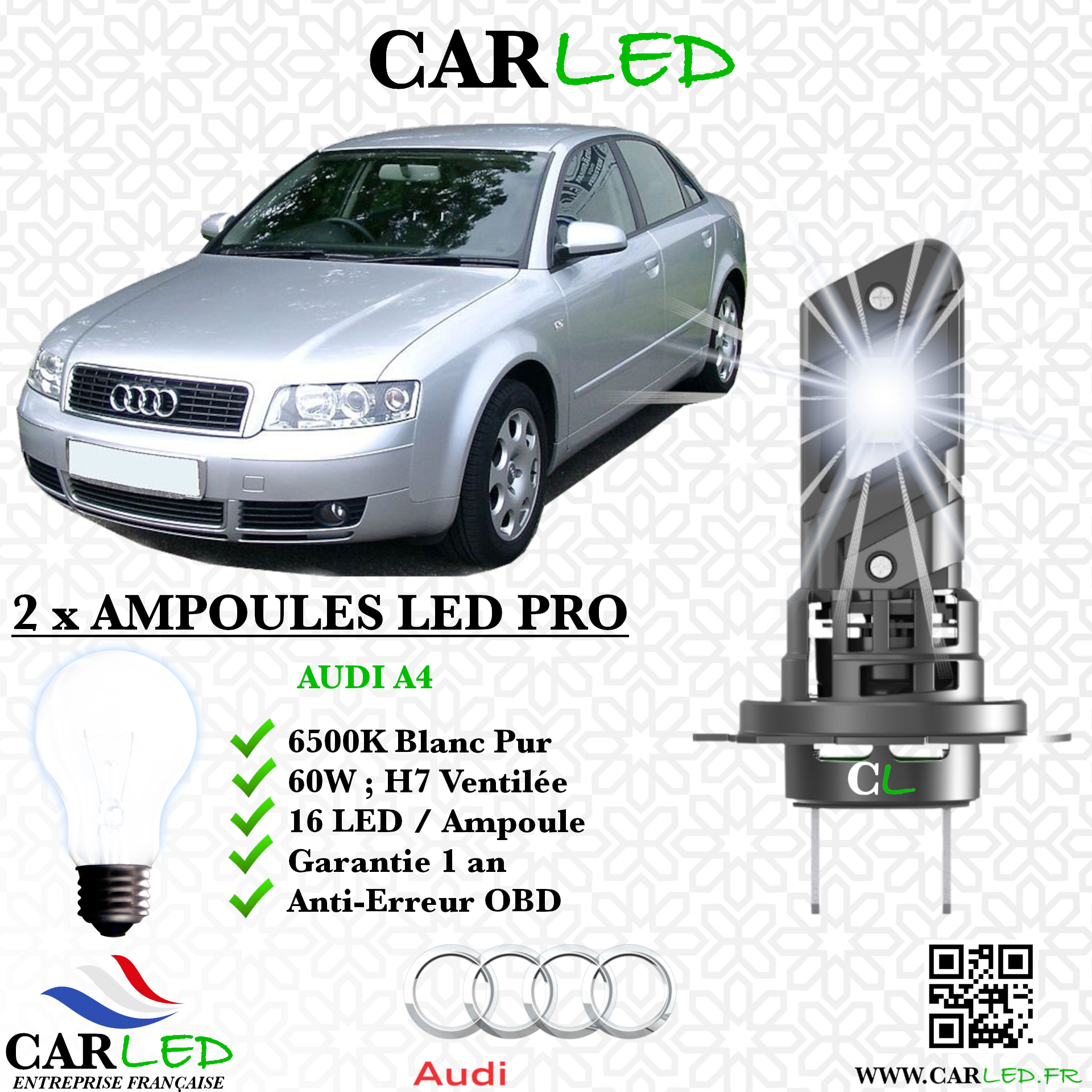 KIT AMPOULE LED AUDI A4 B6