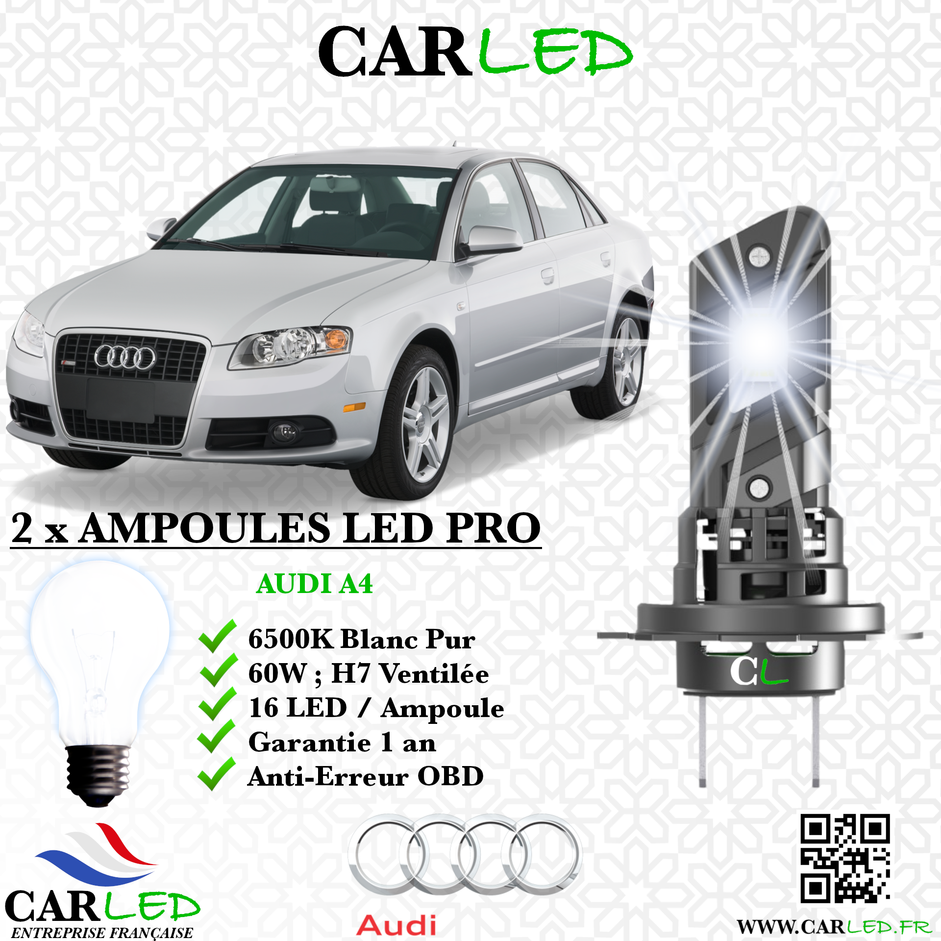 KIT AMPOULE LED AUDI A4 B7