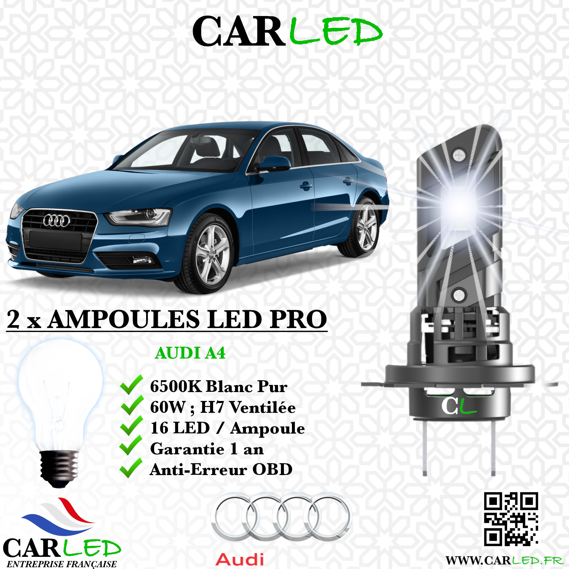 KIT AMPOULE LED AUDI A4 B8