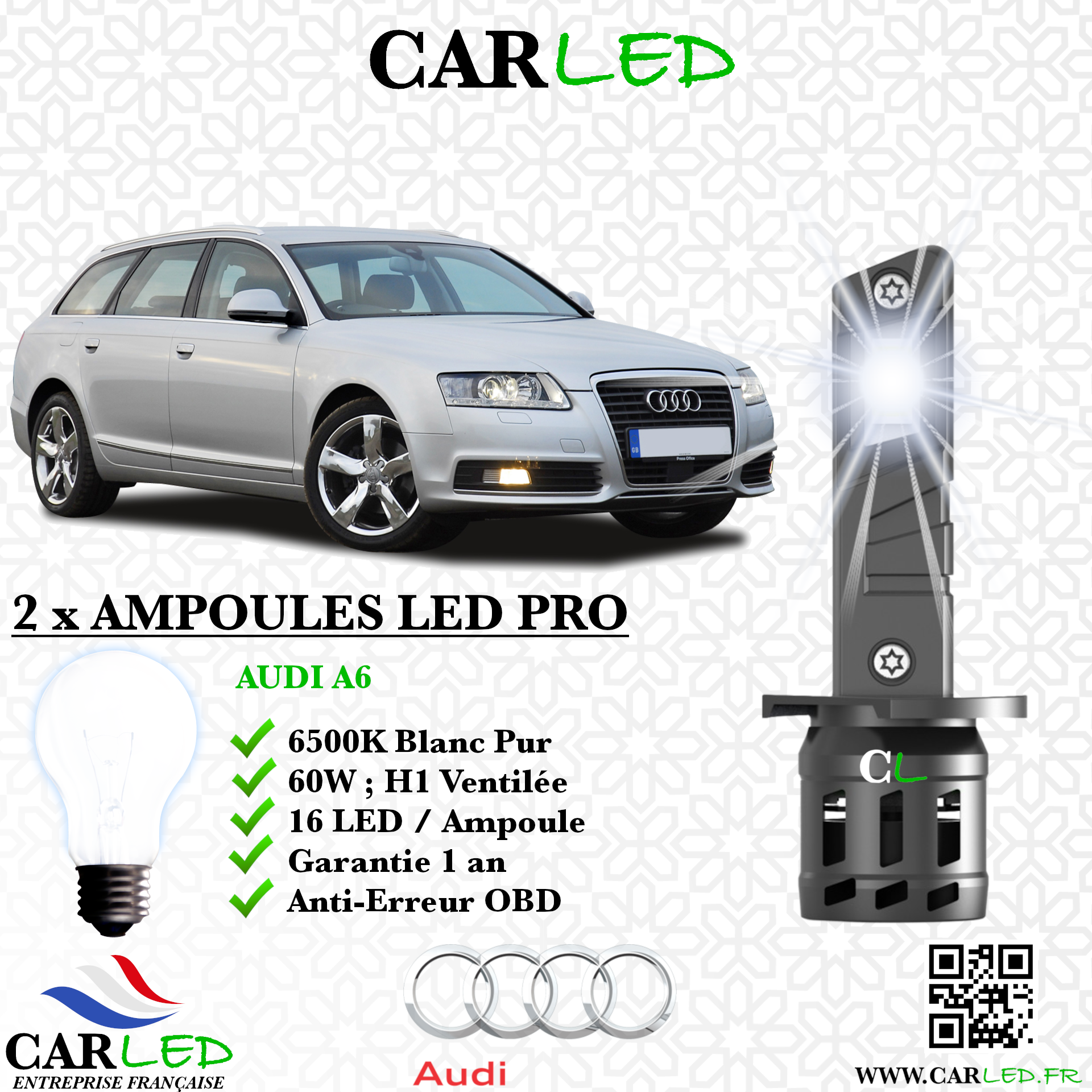 KIT AMPOULE LED AUDI A6 C6