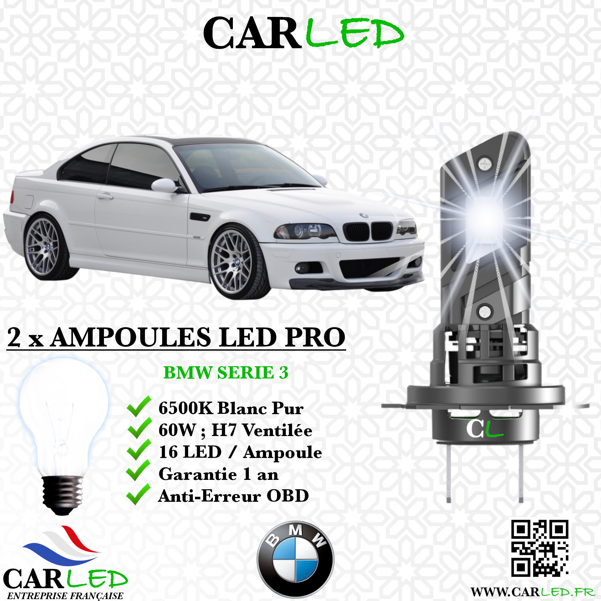 KIT AMPOULE LED BMW SERIE 3 E46