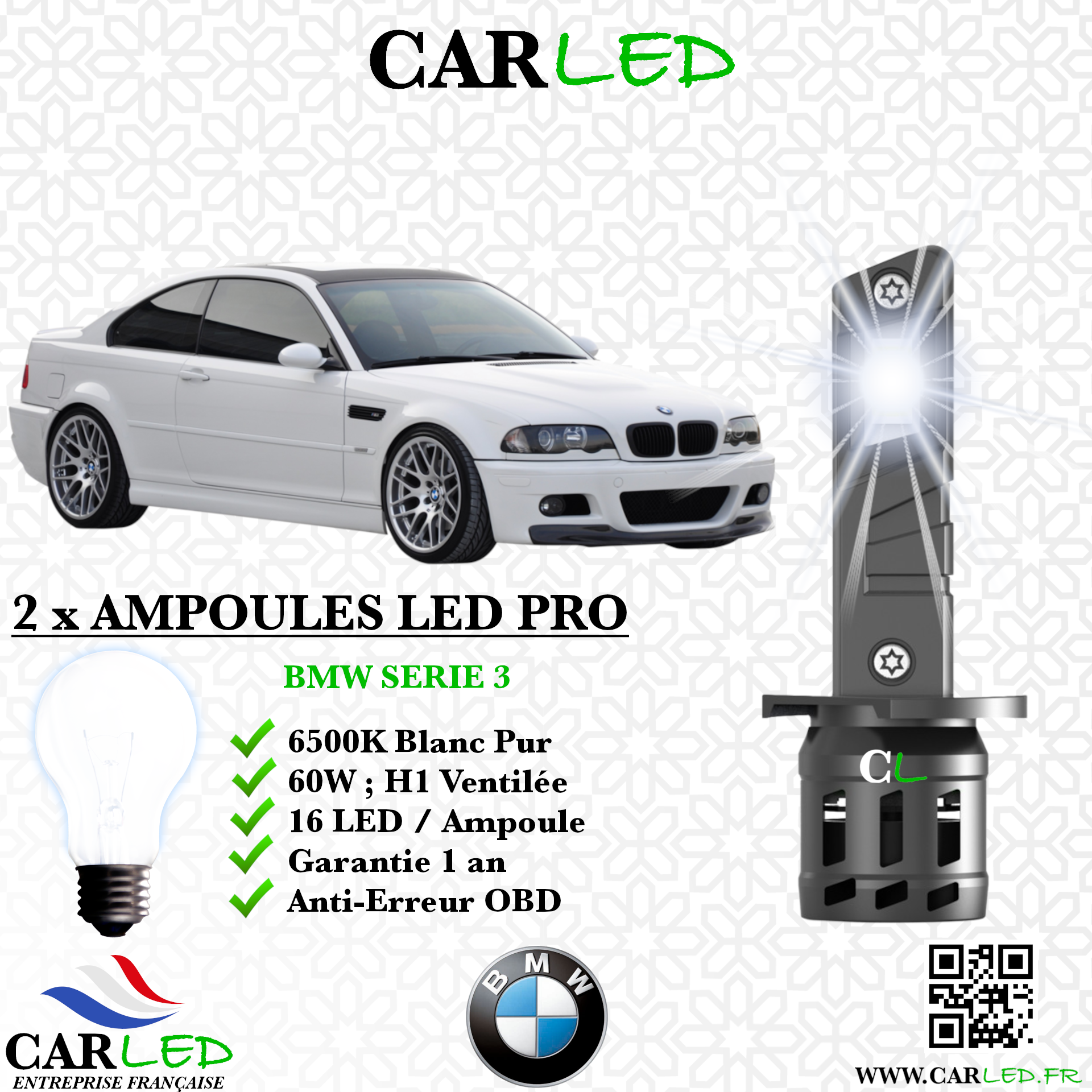 KIT AMPOULE LED BMW SERIE 3 E46