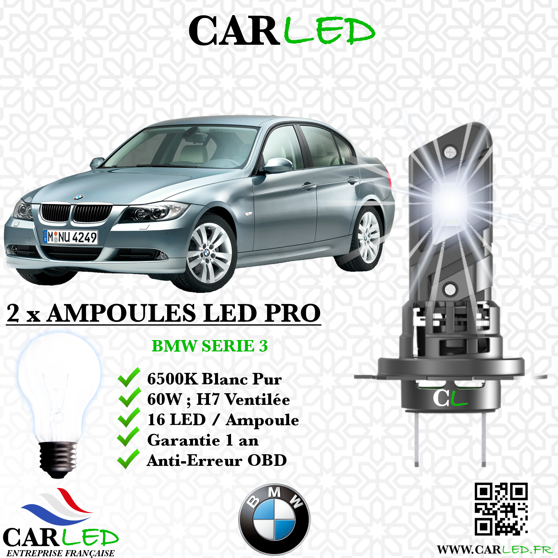 KIT AMPOULE LED BMW SERIE 3 E90/E91