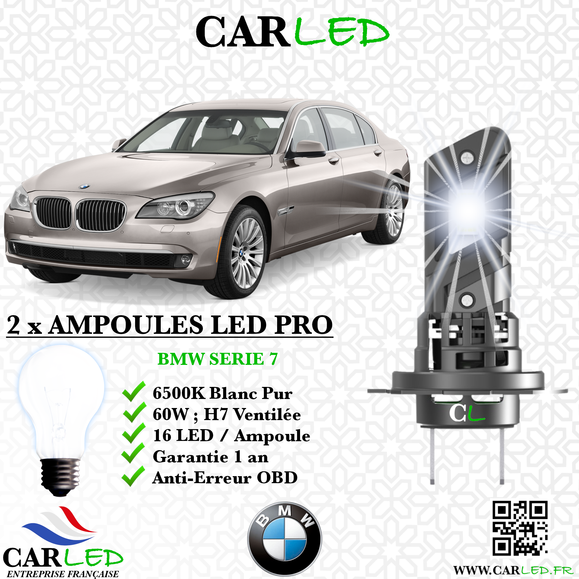 KIT AMPOULE LED BMW SERIE 7 E65/E66/E67