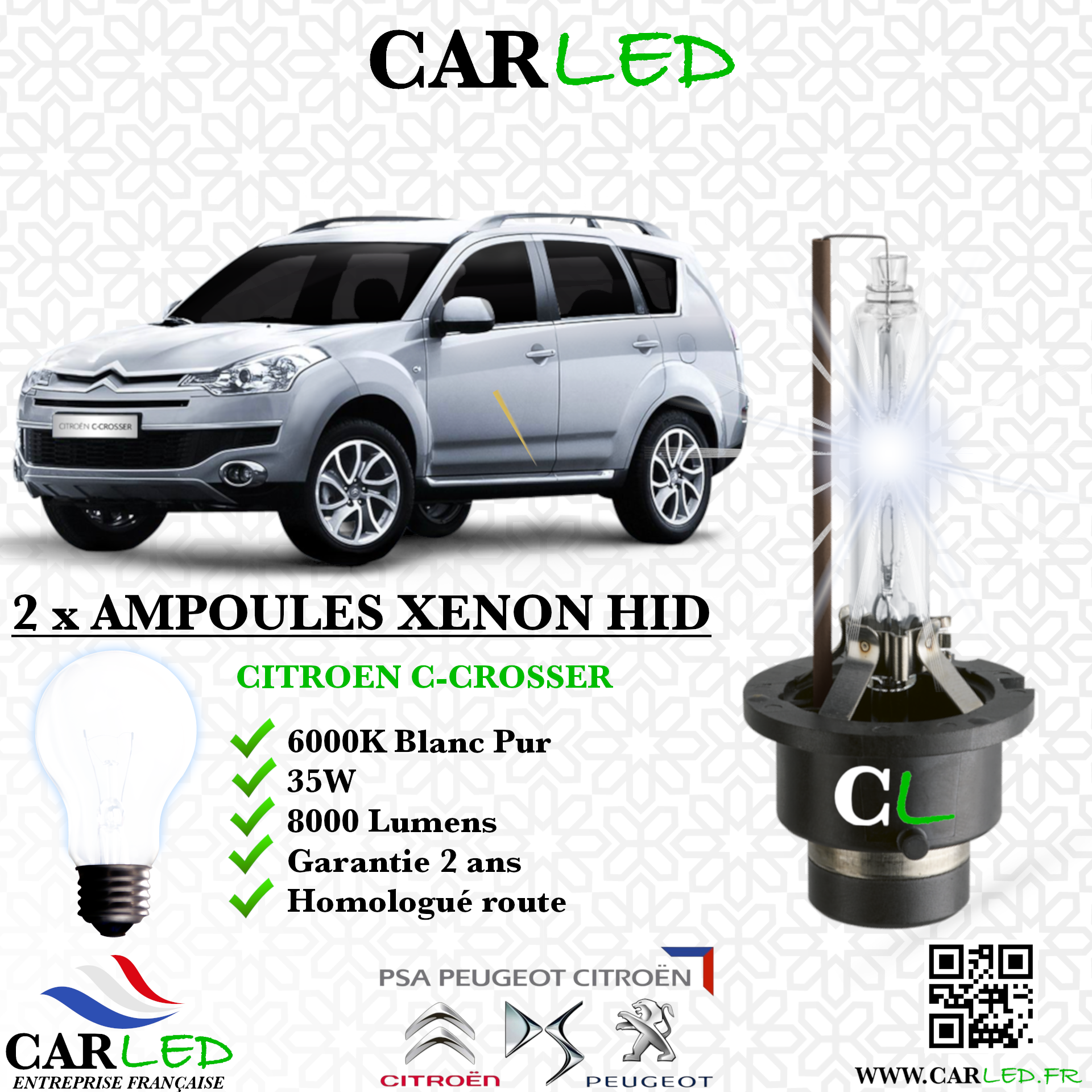 KIT AMPOULE HID XÉNON CITROEN C-CROSSER