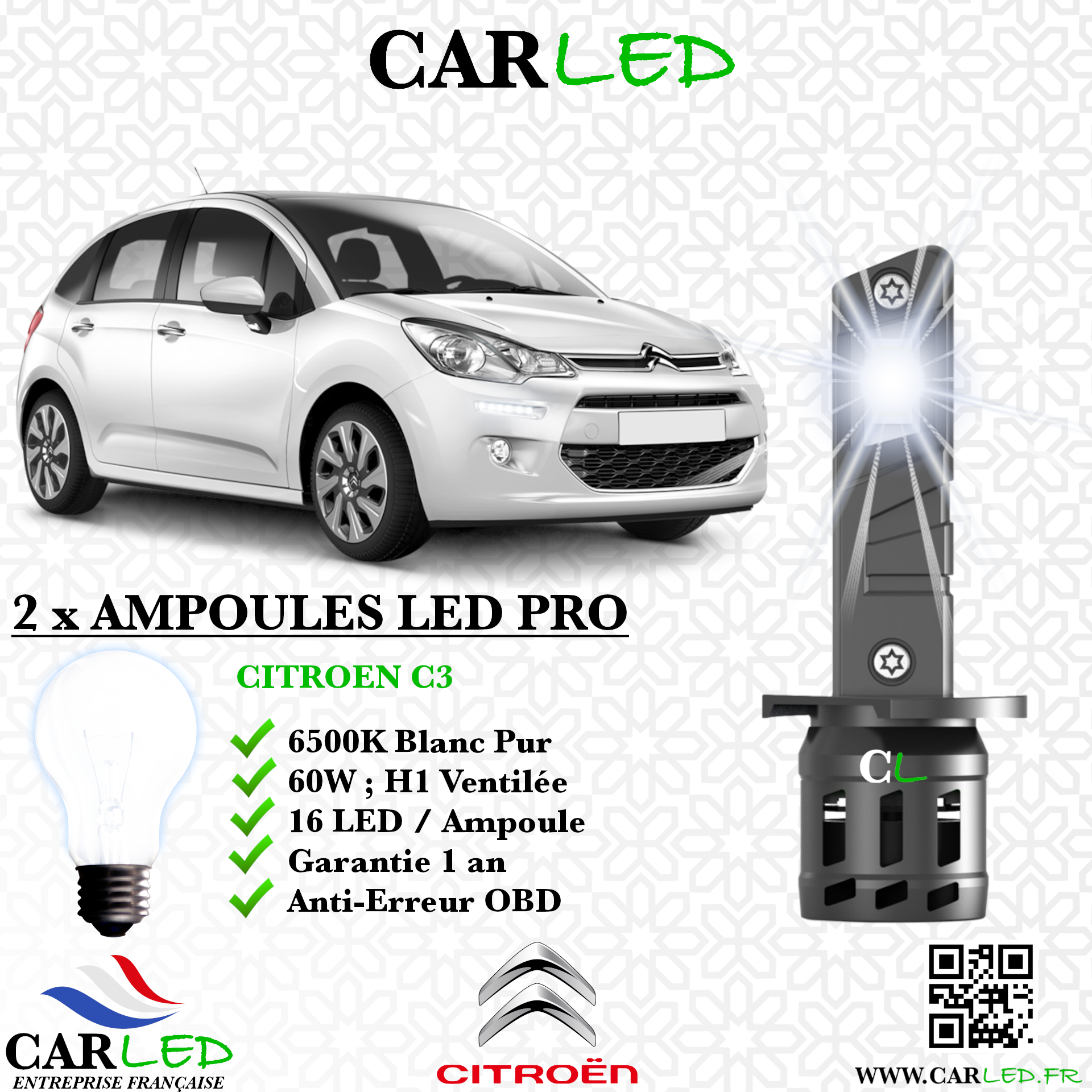 KIT AMPOULE LED CITROEN C3 II
