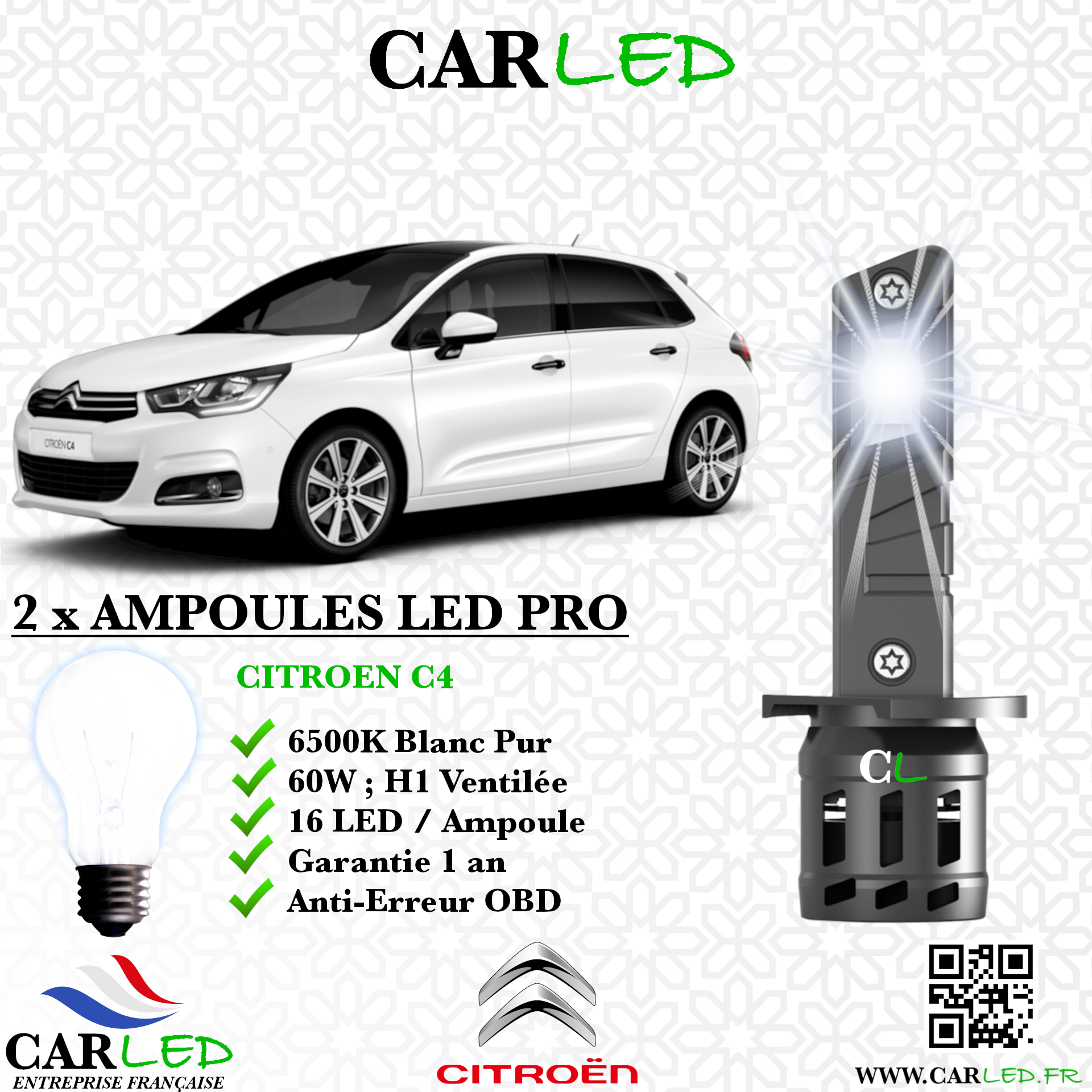 KIT AMPOULE LED CITROEN C4