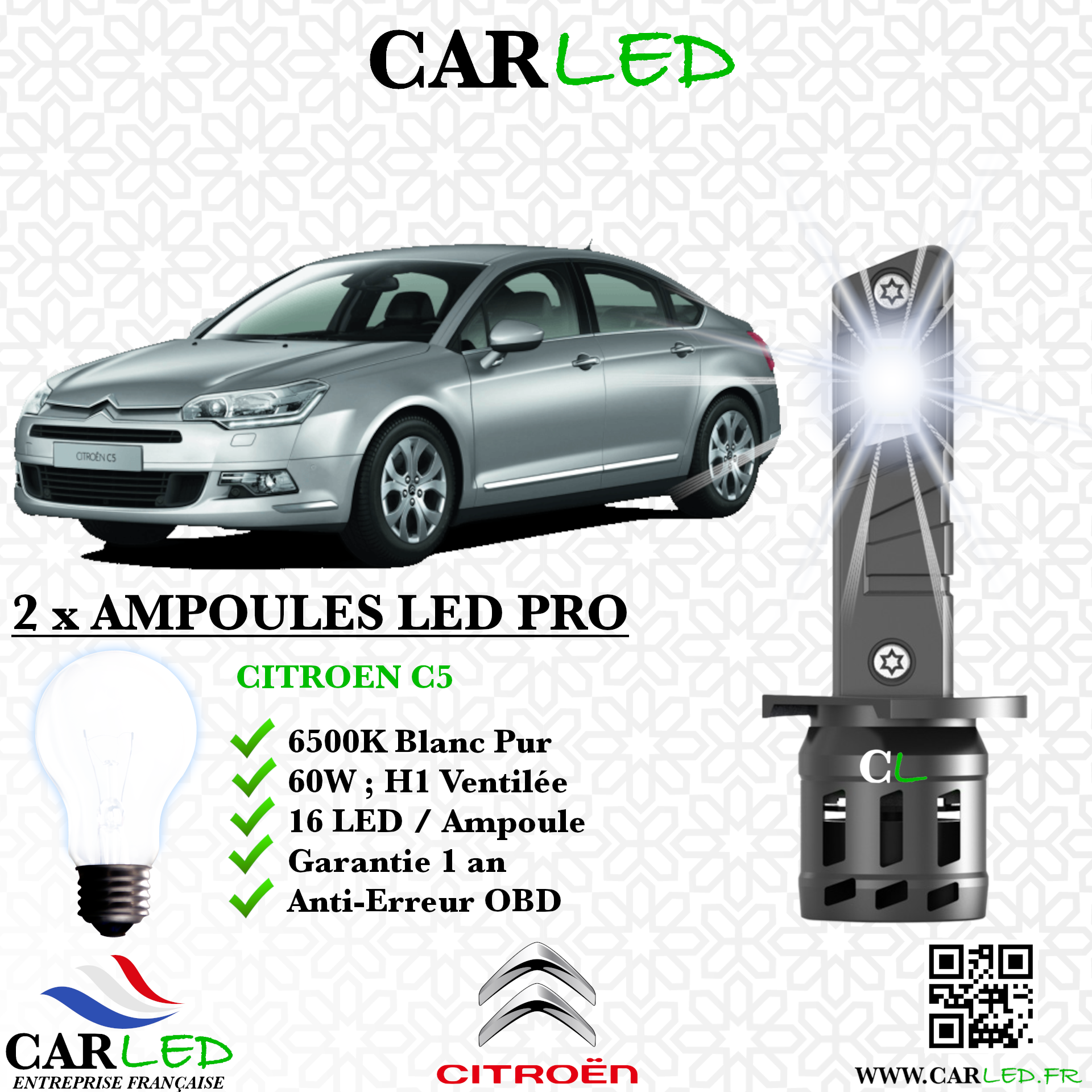 KIT AMPOULE LED CITROEN C5 II