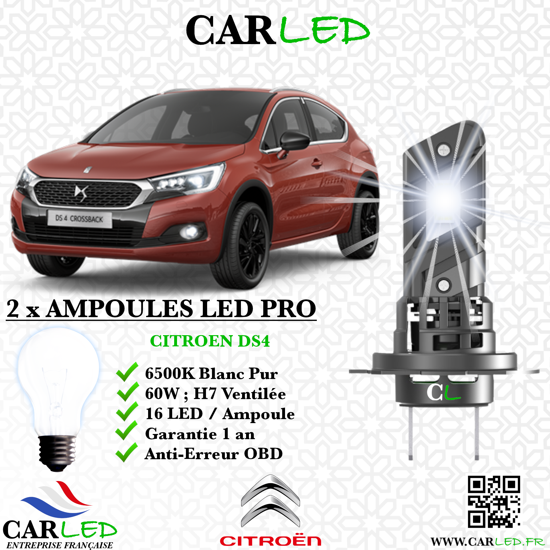 KIT AMPOULE LED CITROEN DS4