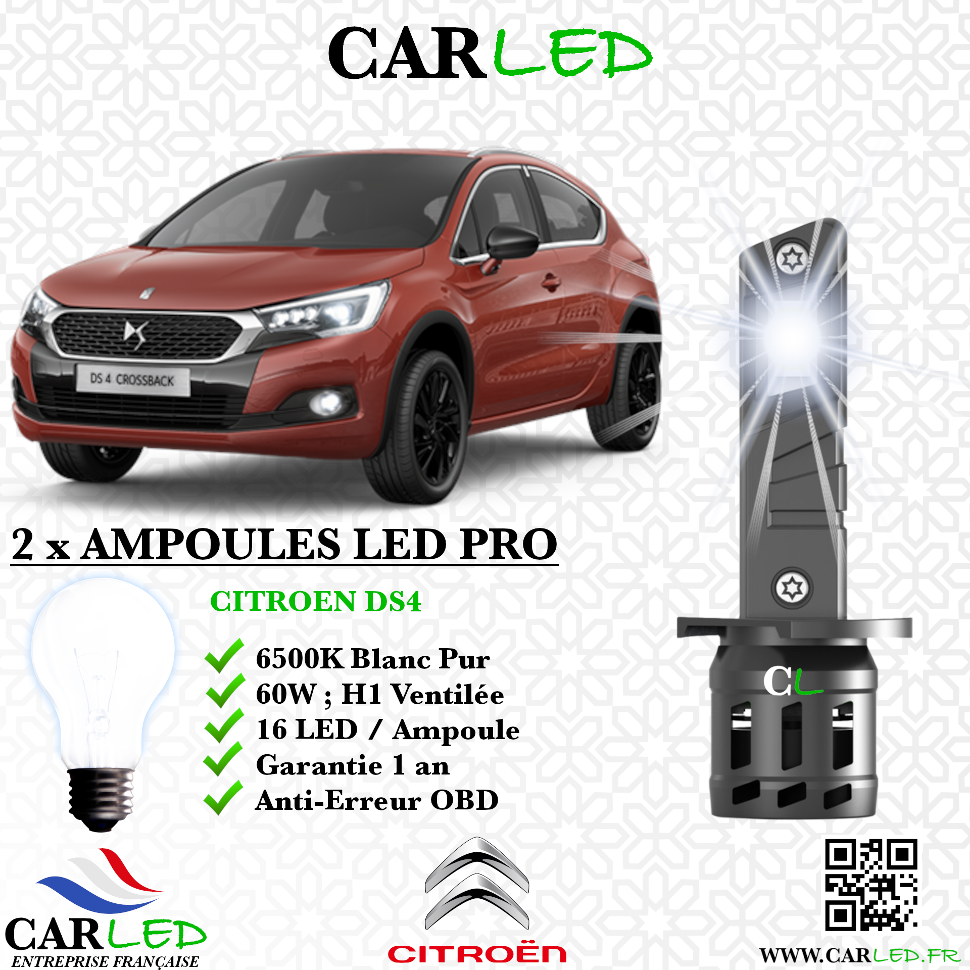 KIT AMPOULE LED CITROEN DS4