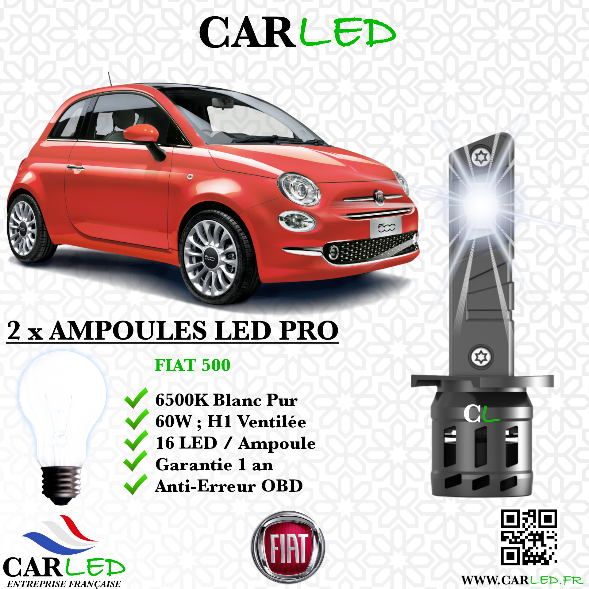KIT AMPOULE LED FIAT 500