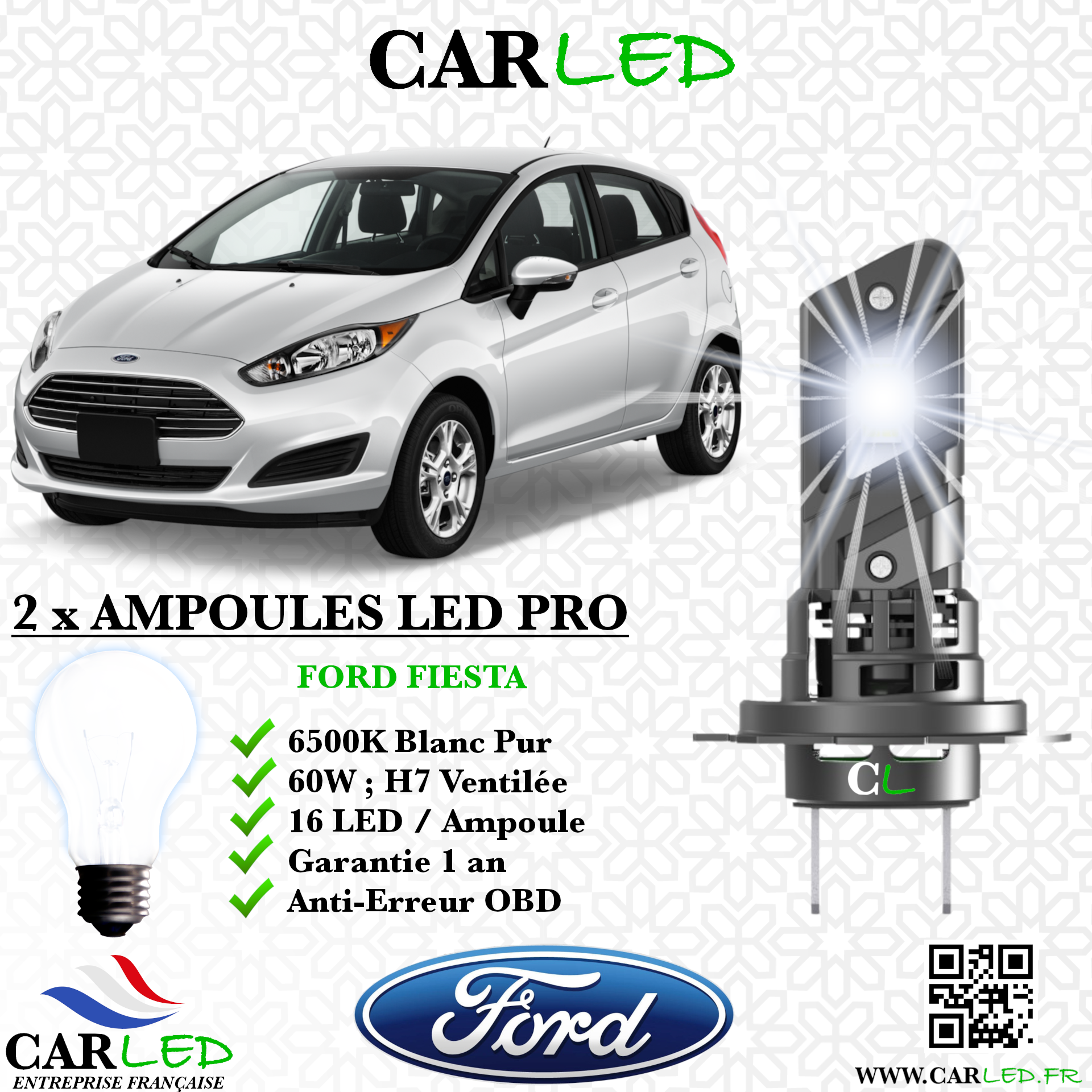 KIT AMPOULE LED FORD FIESTA