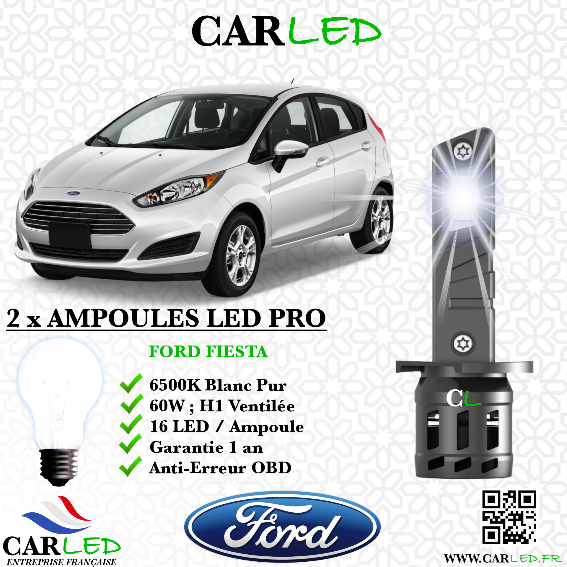 KIT AMPOULE LED FORD FIESTA