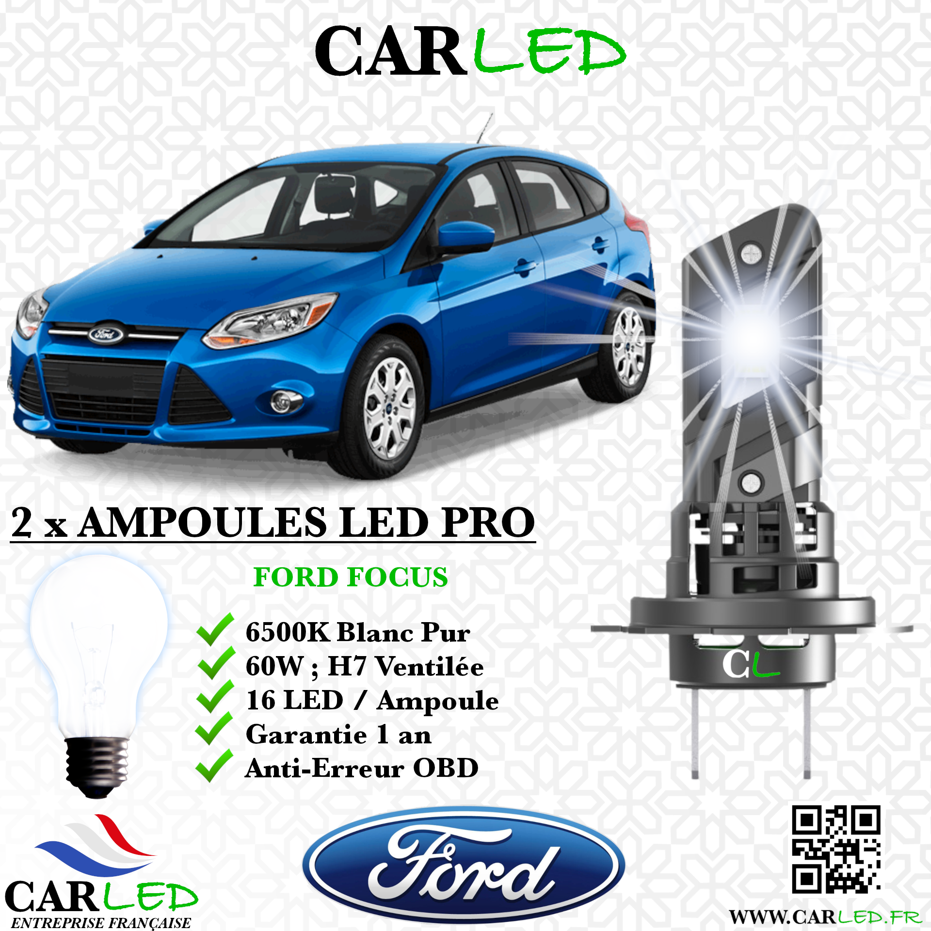 KIT AMPOULE LED FORD FOCUS