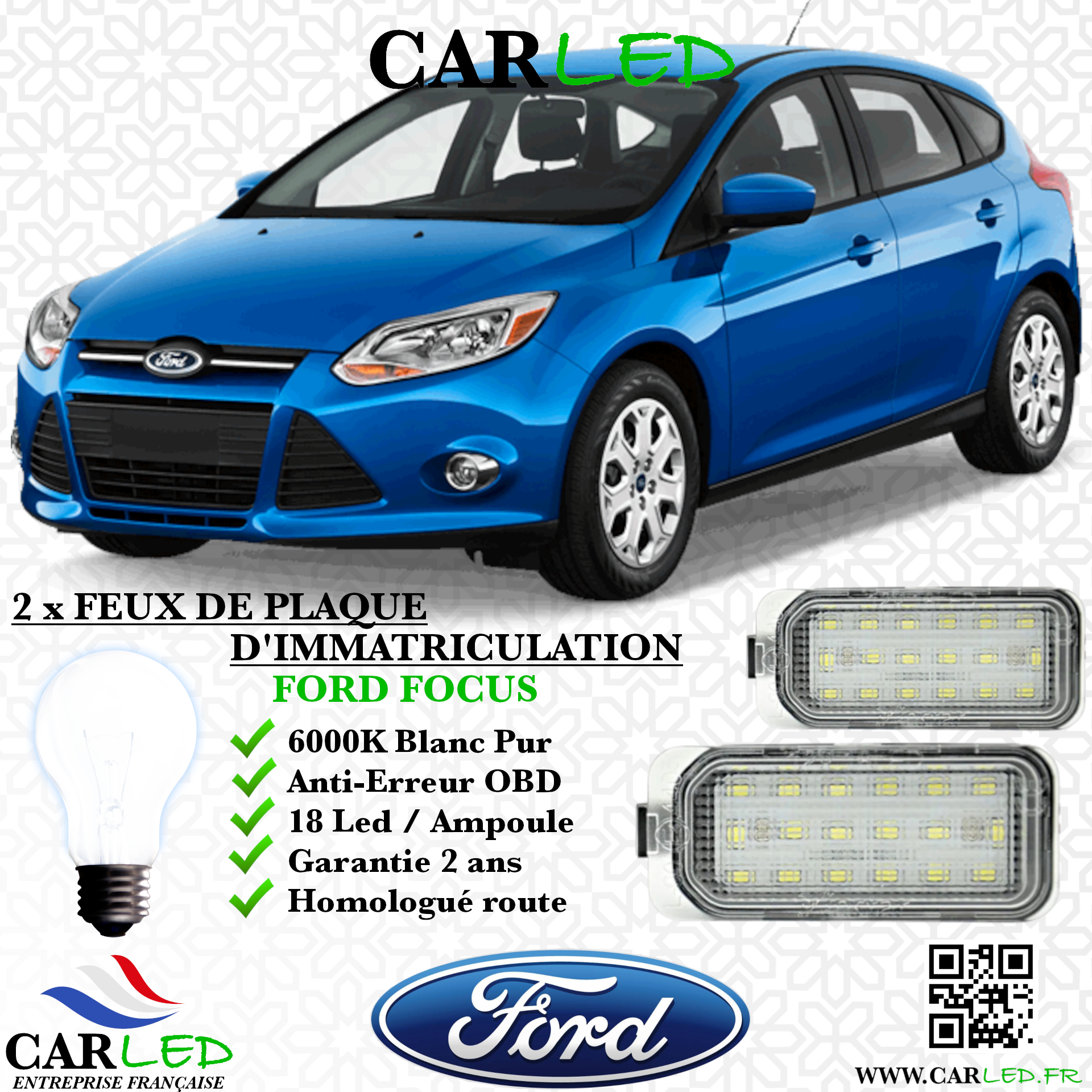 Feux Plaque d'immatriculation LED FORD FOCUS II