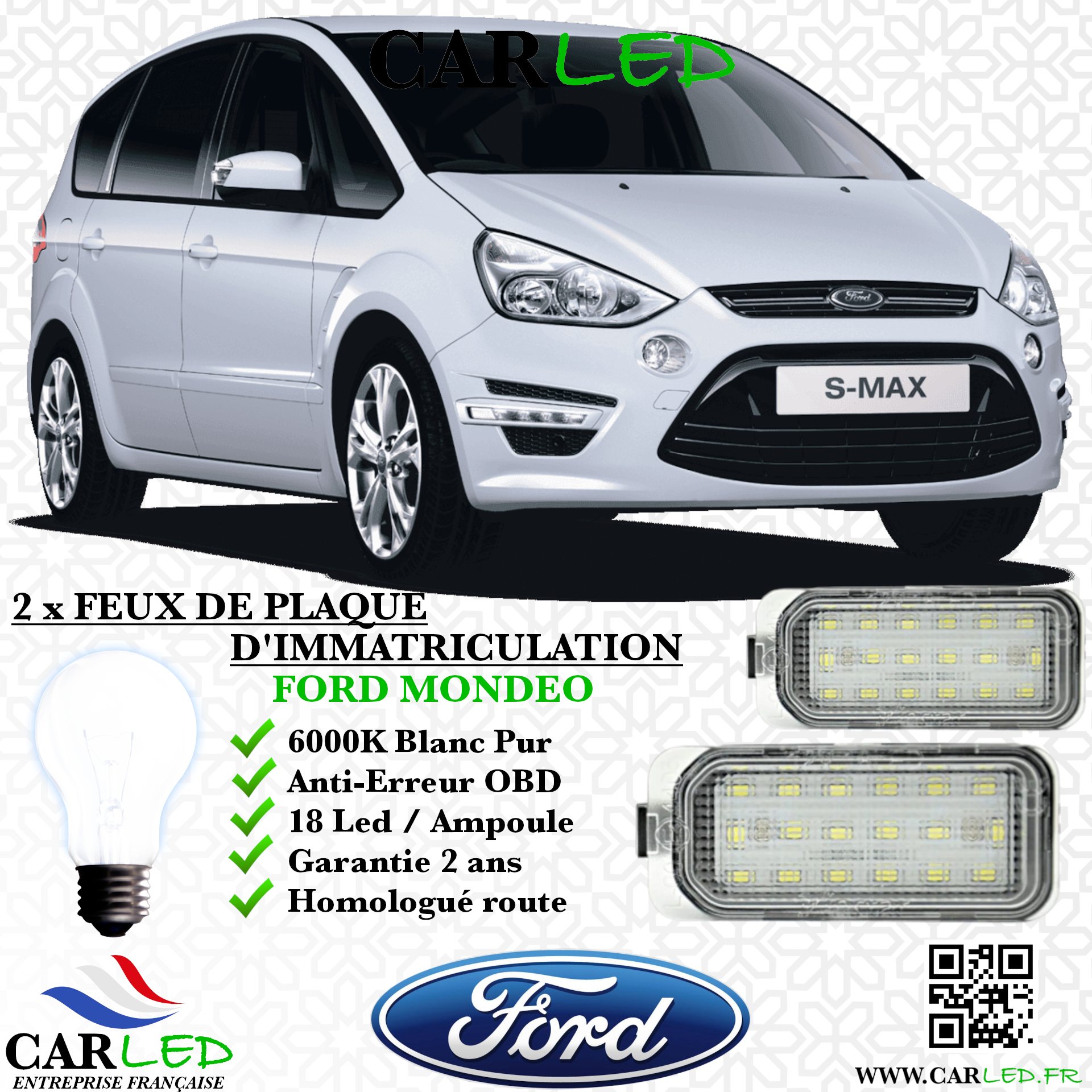 Feux Plaque d'immatriculation LED FORD S-MAX