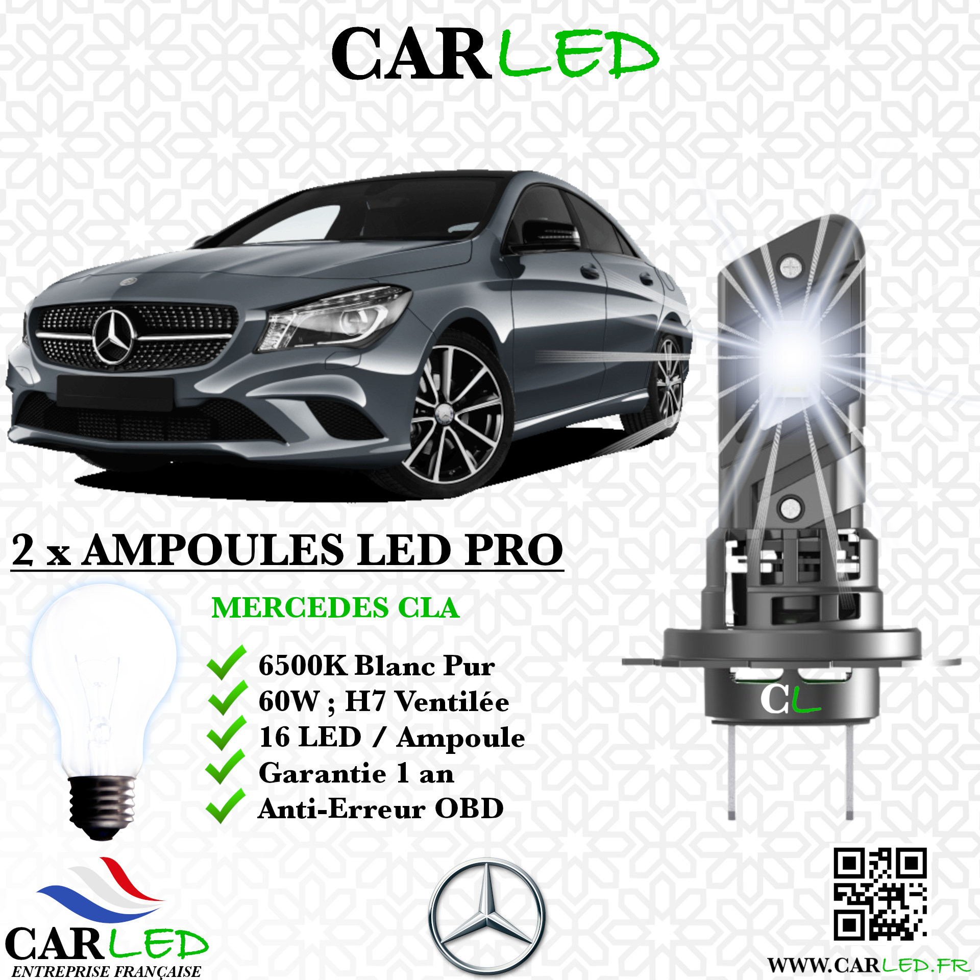 KIT AMPOULE LED MERCEDES CLA