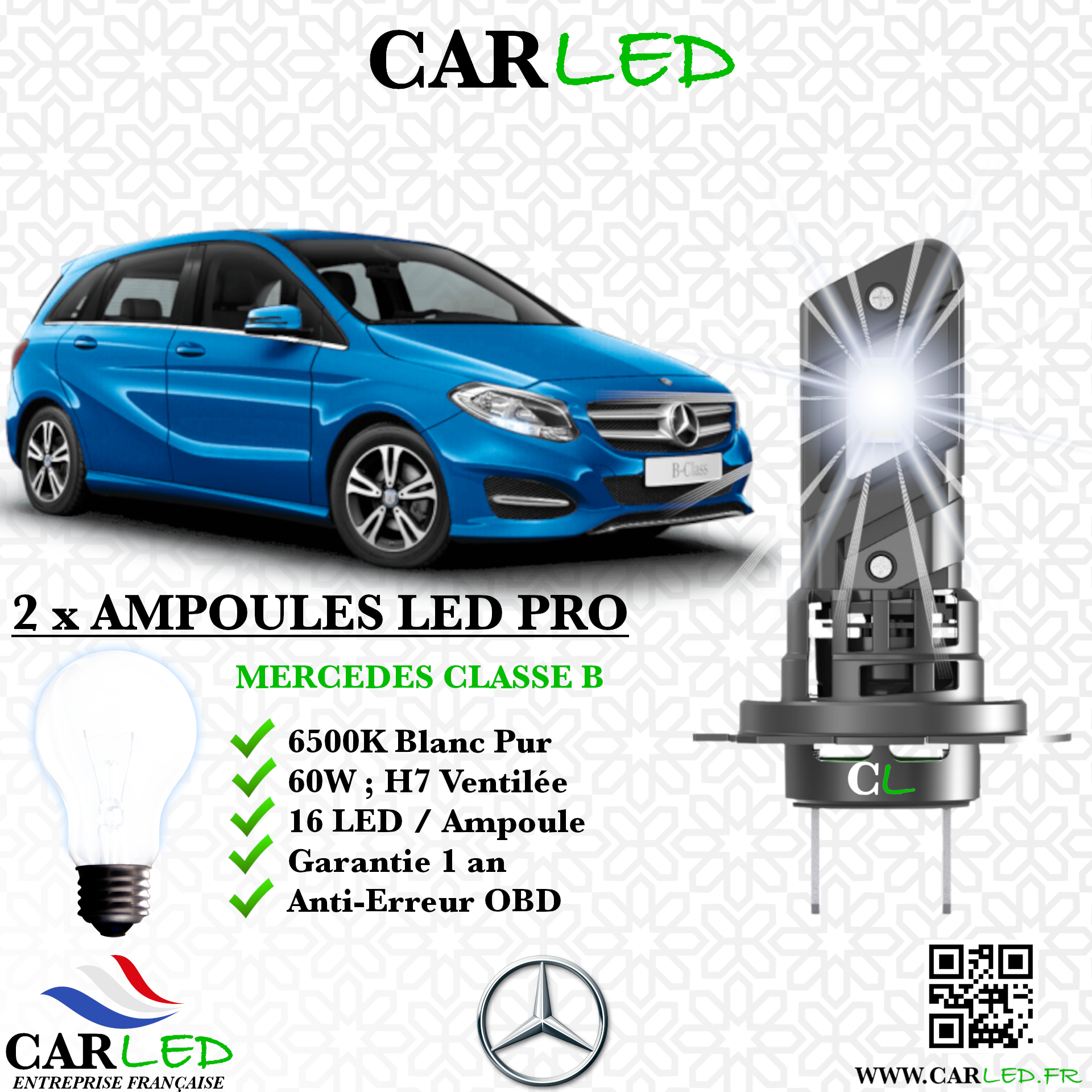 KIT AMPOULE LED MERCEDES CLASSE B