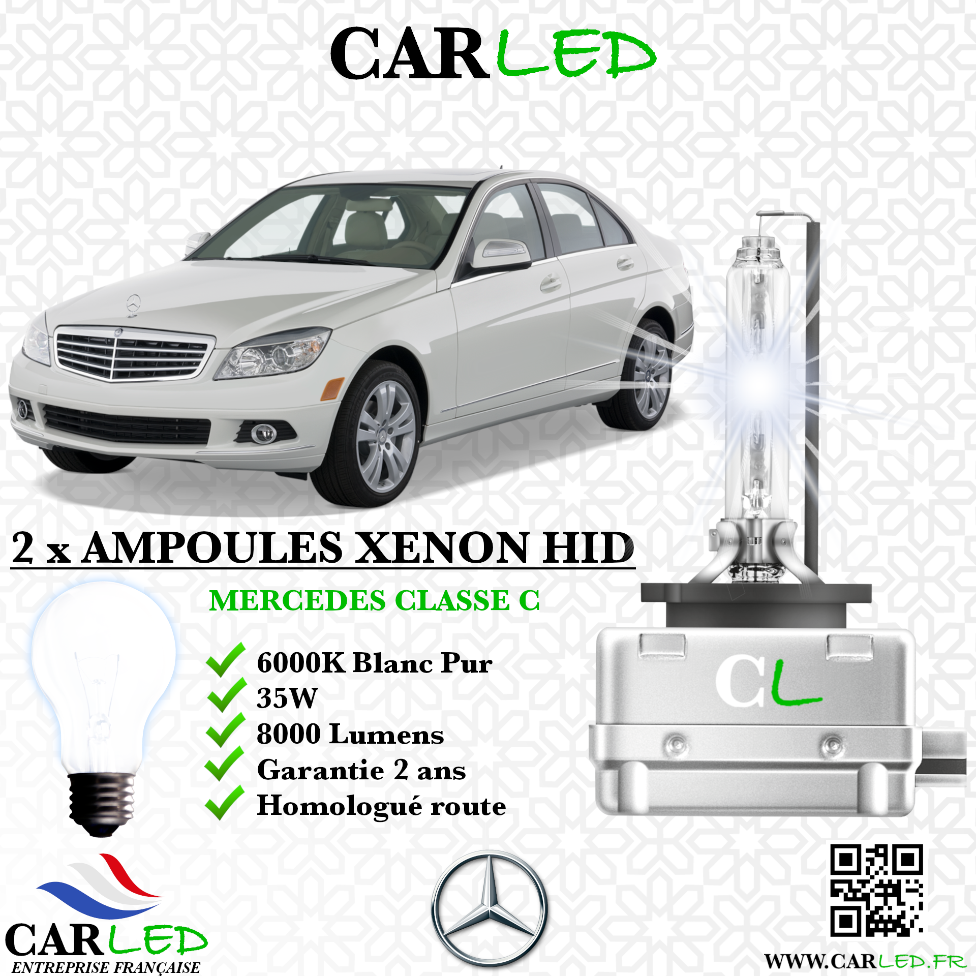 KIT AMPOULE HID XÉNON MERCEDES CLASSE C
