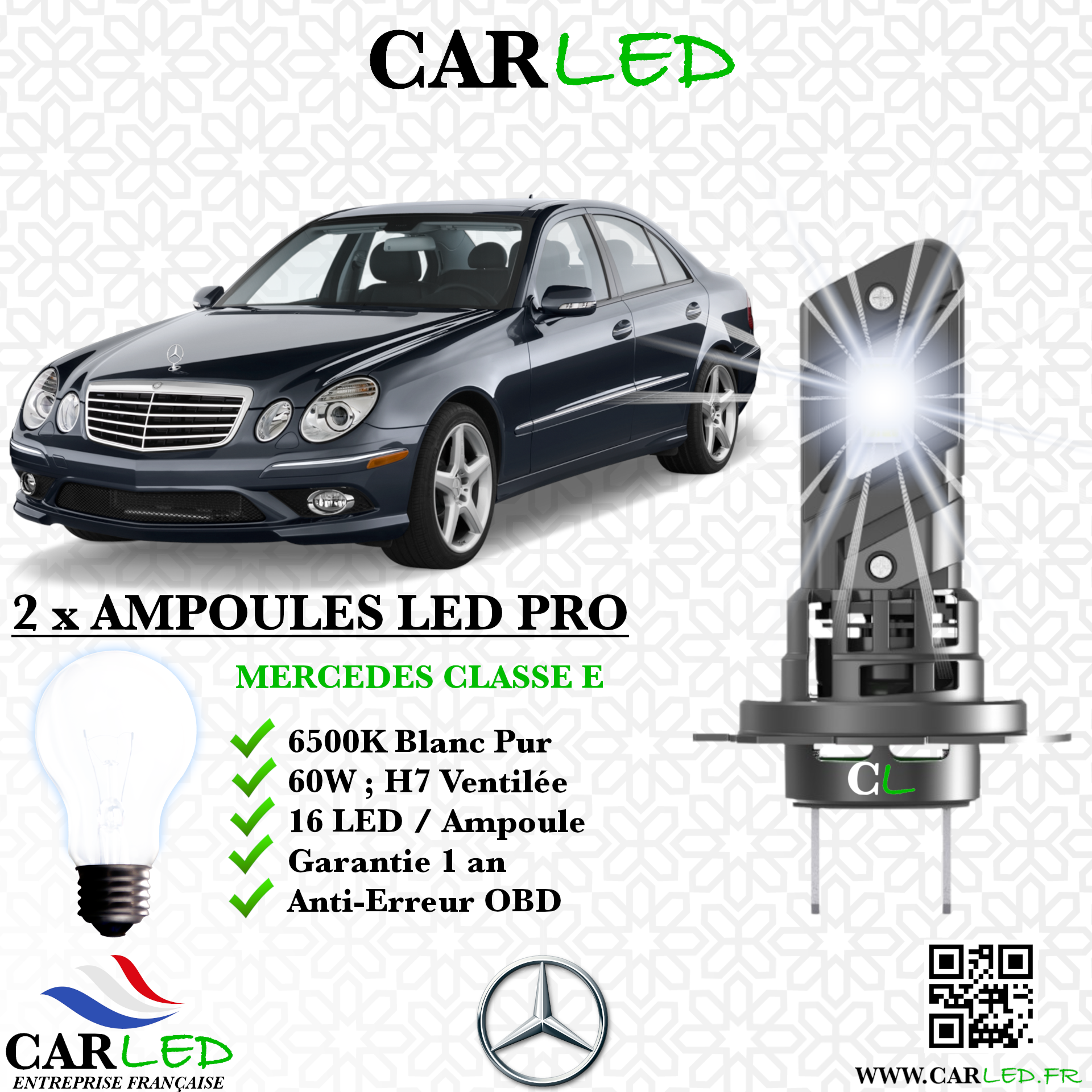 KIT AMPOULE LED MERCEDES CLASSE E