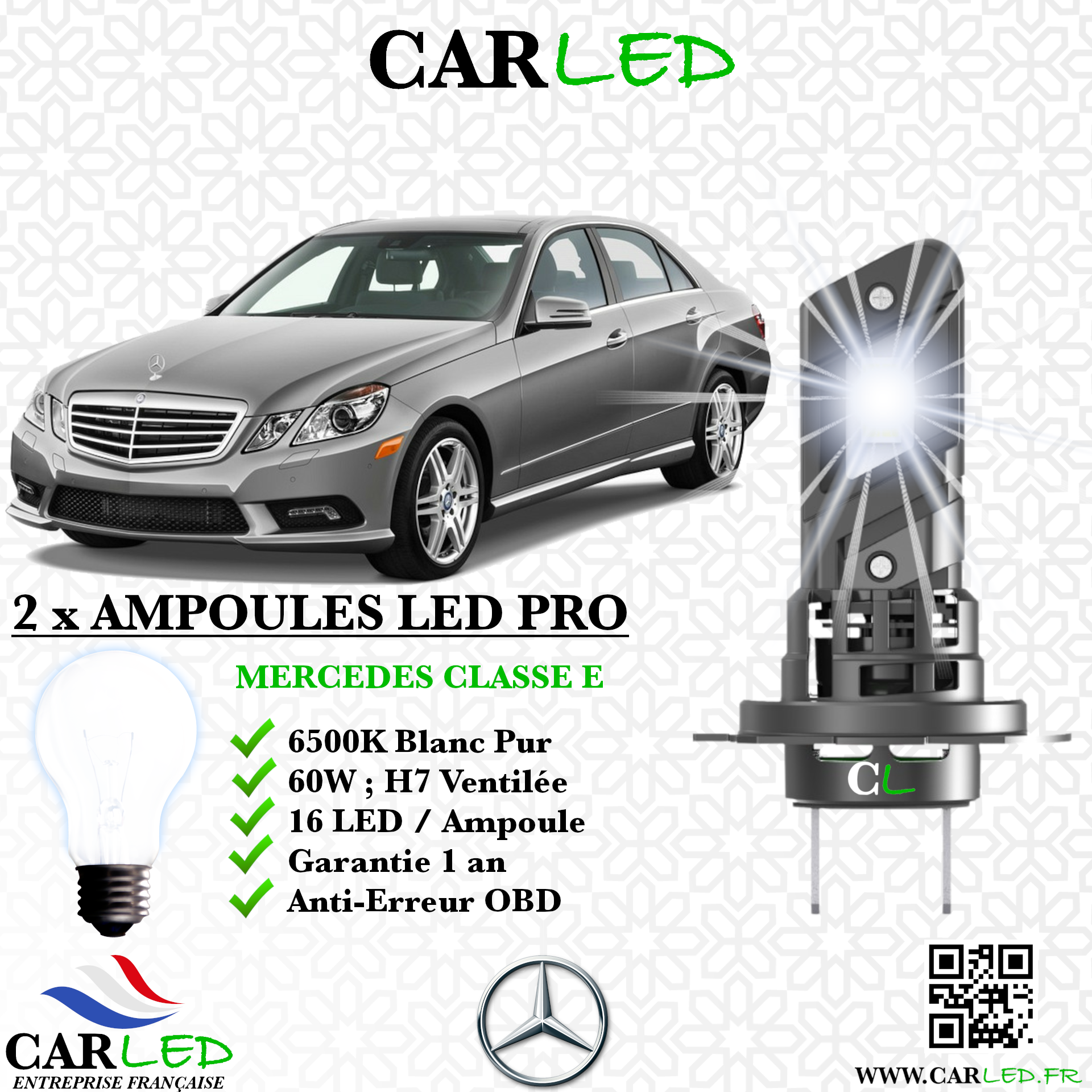 KIT AMPOULE LED MERCEDES CLASSE E