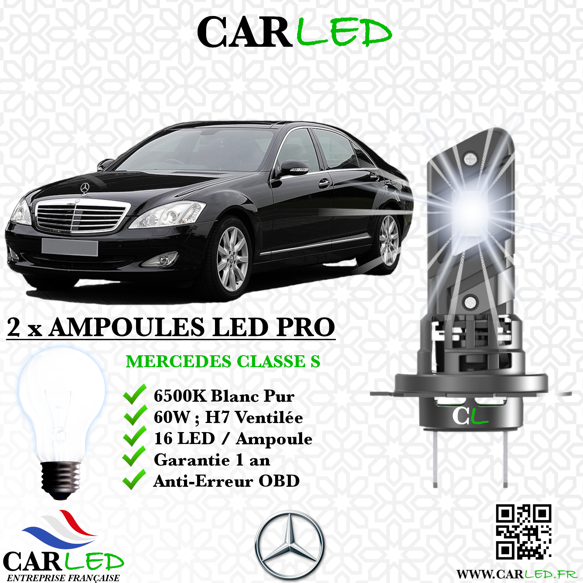 KIT AMPOULE LED MERCEDES CLASSE S