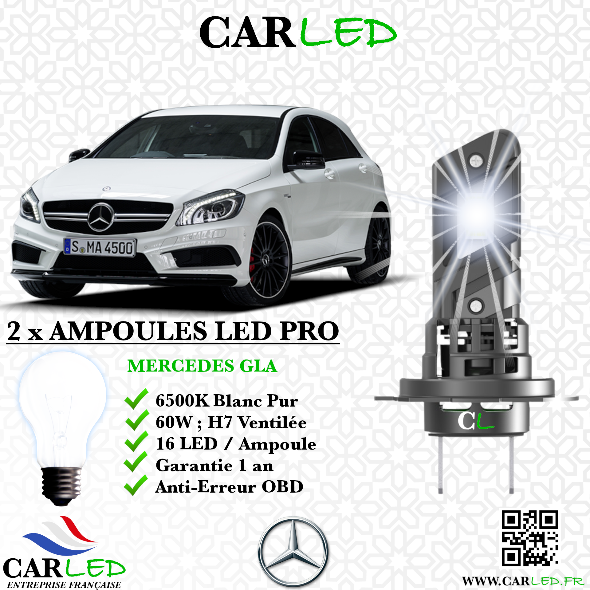 KIT AMPOULE LED MERCEDES GLA