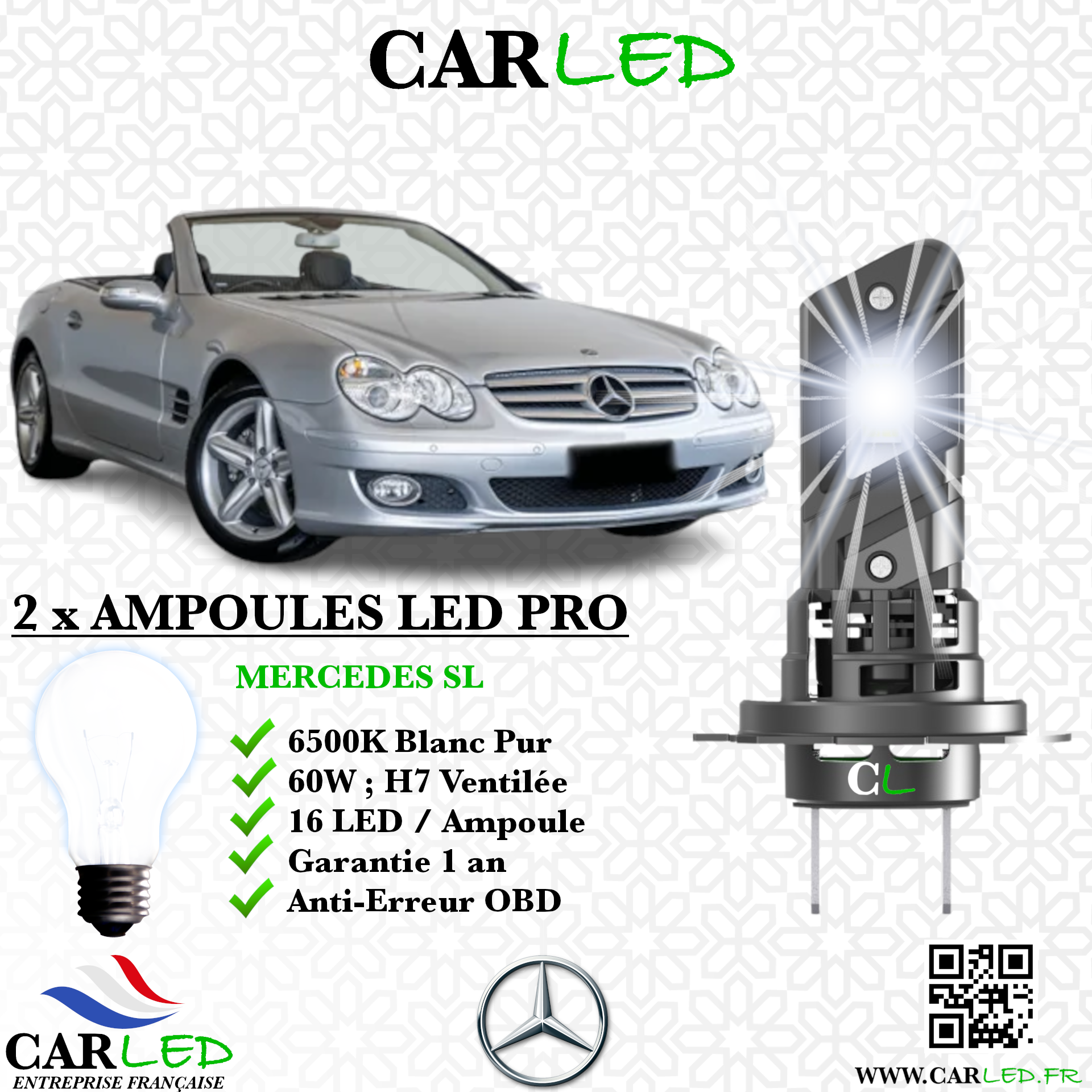 KIT AMPOULE LED MERCEDES SL