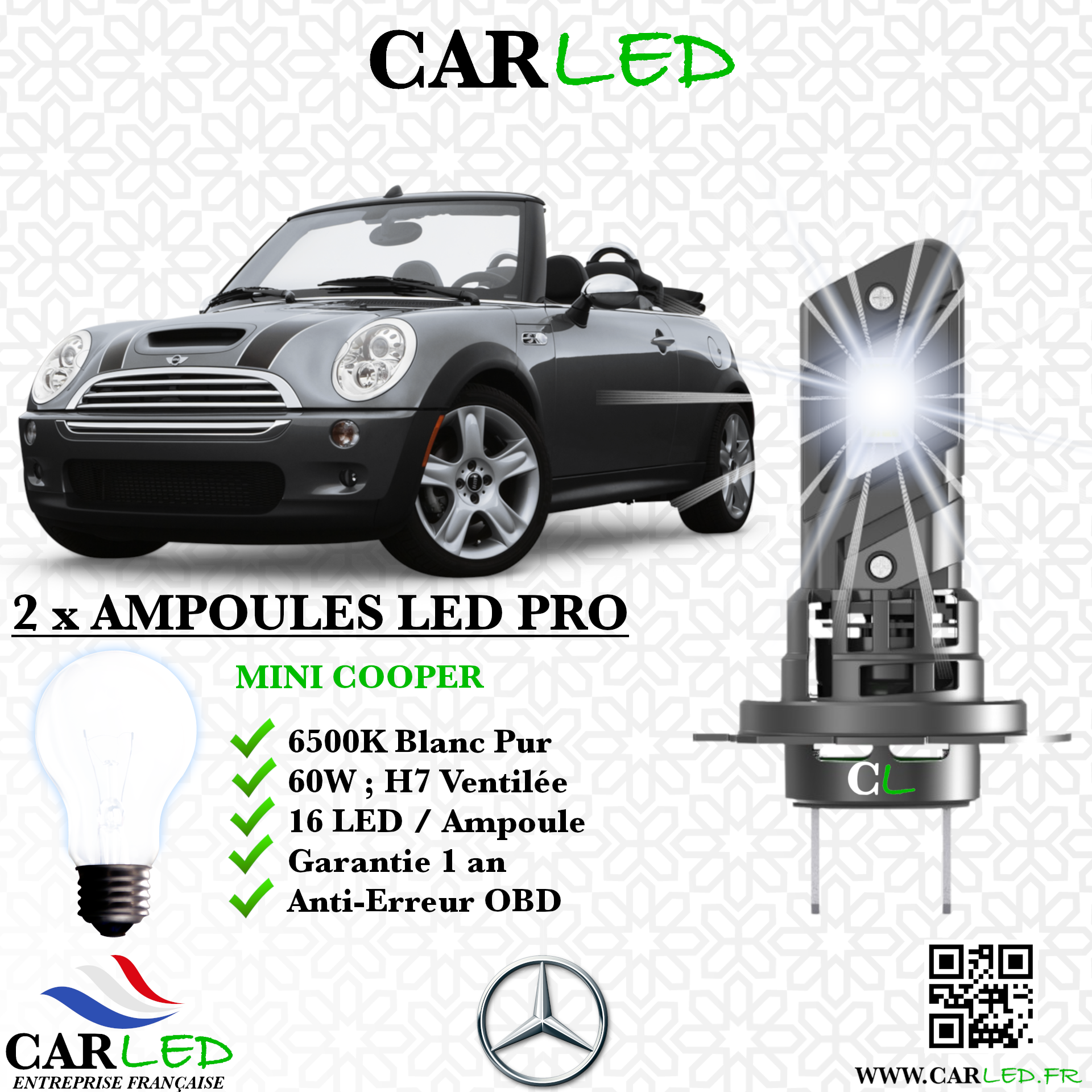 KIT AMPOULE LED MINI COOPER
