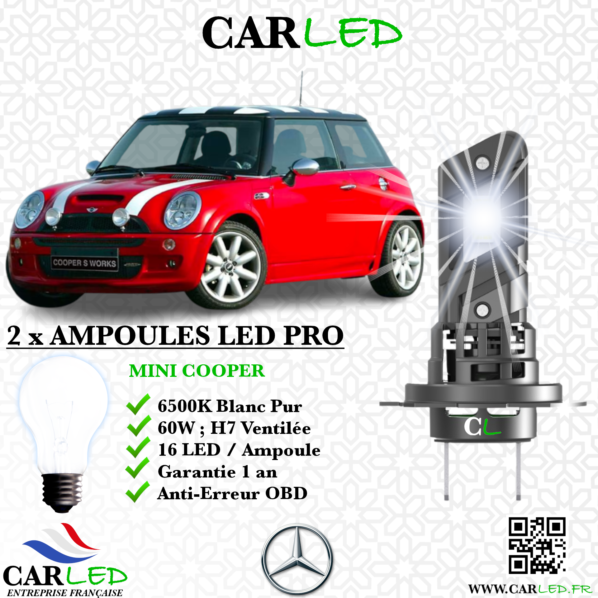 KIT AMPOULE LED MINI COOPER