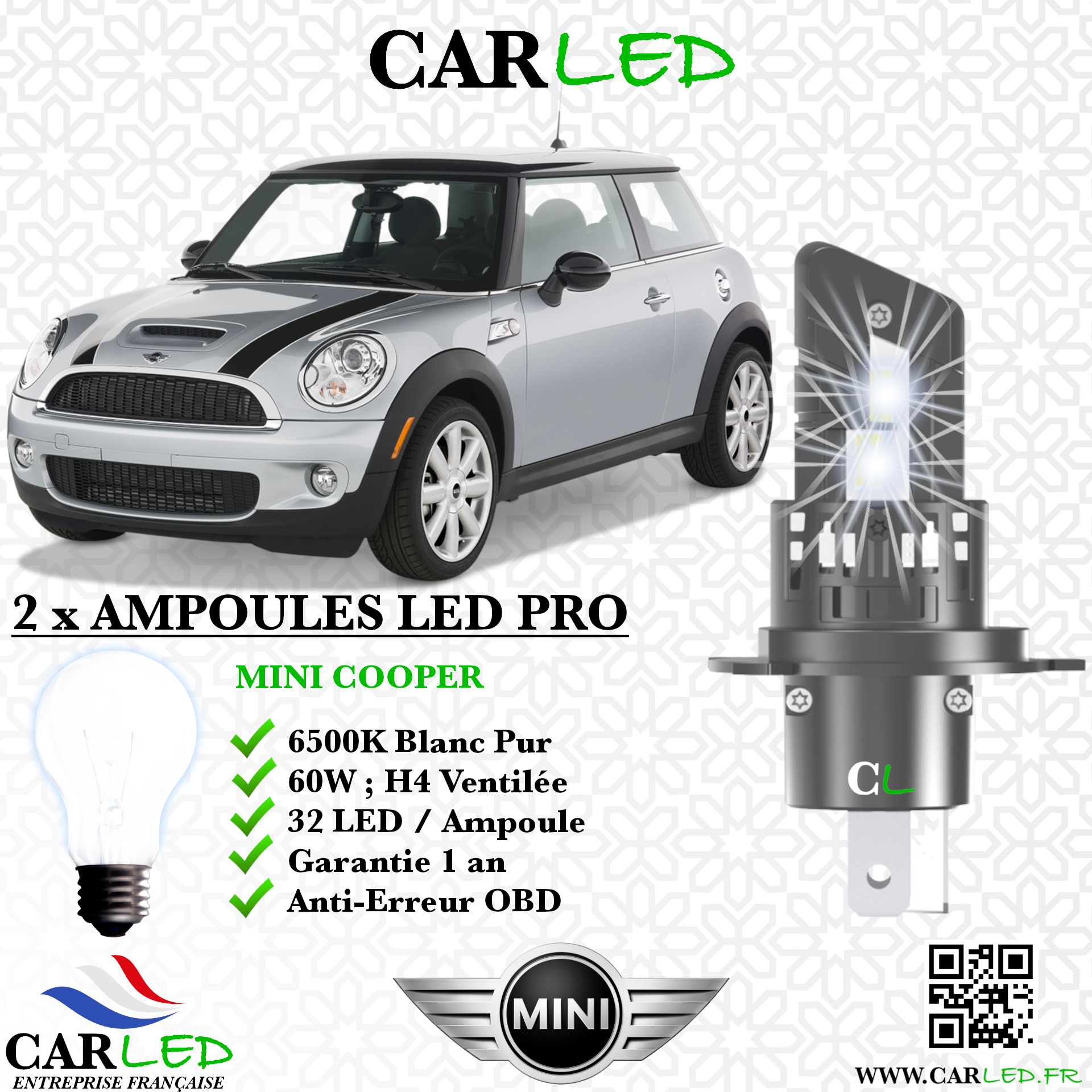 KIT AMPOULE LED MINI COOPER