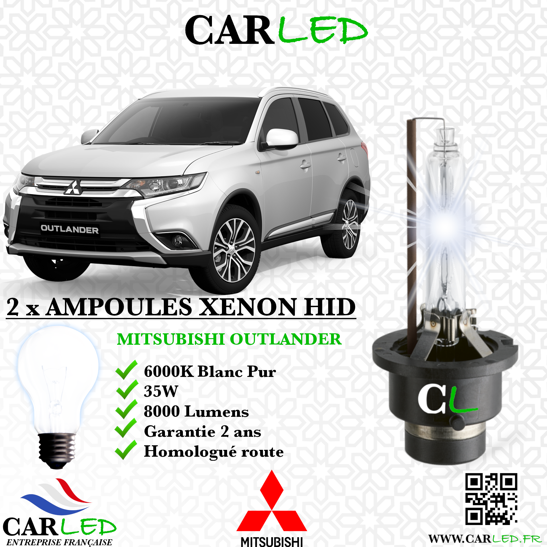 KIT AMPOULE HID XÉNON MITSUBISHI OUTLANDER