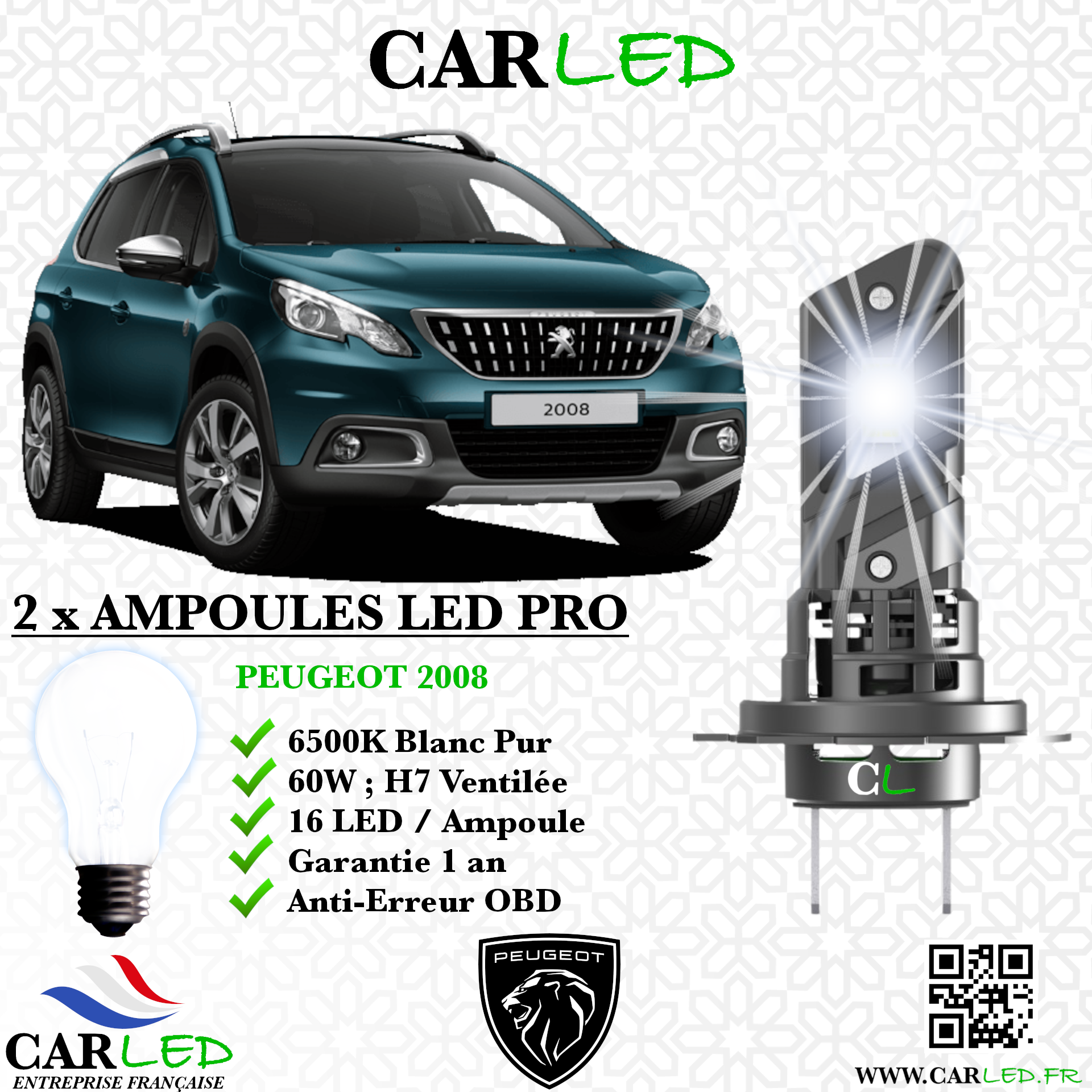 KIT AMPOULE LED PEUGEOT 2008