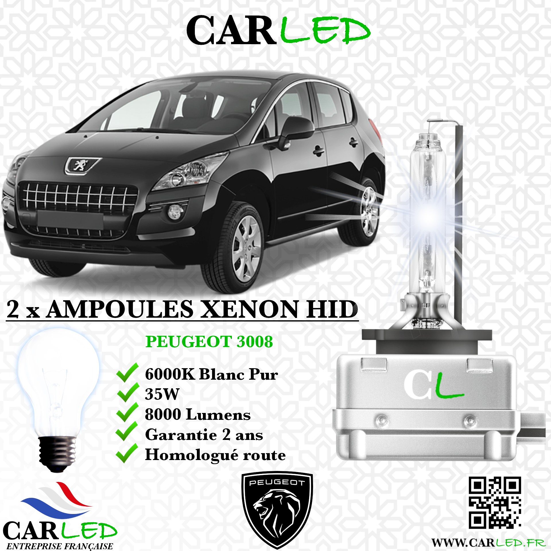 KIT AMPOULE HID XÉNON PEUGEOT 3008