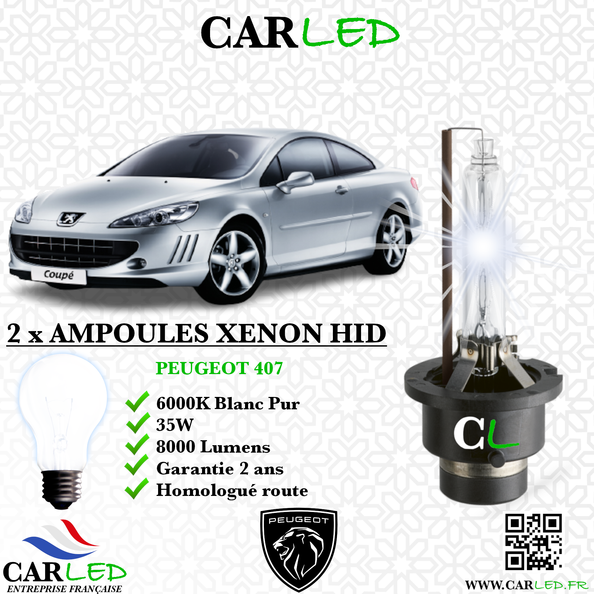 KIT AMPOULE HID XÉNON PEUGEOT 407