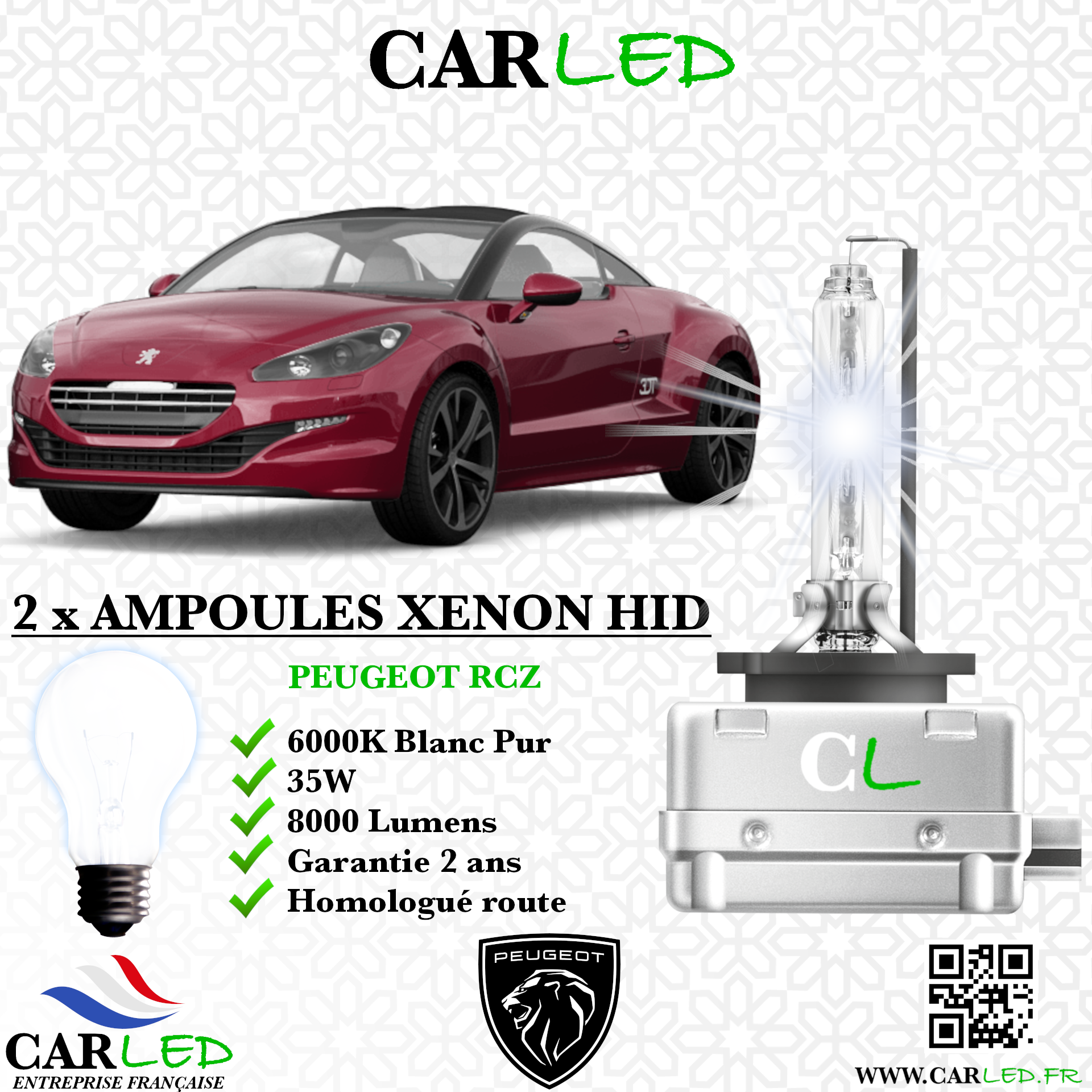 KIT AMPOULE HID XÉNON PEUGEOT RCZ