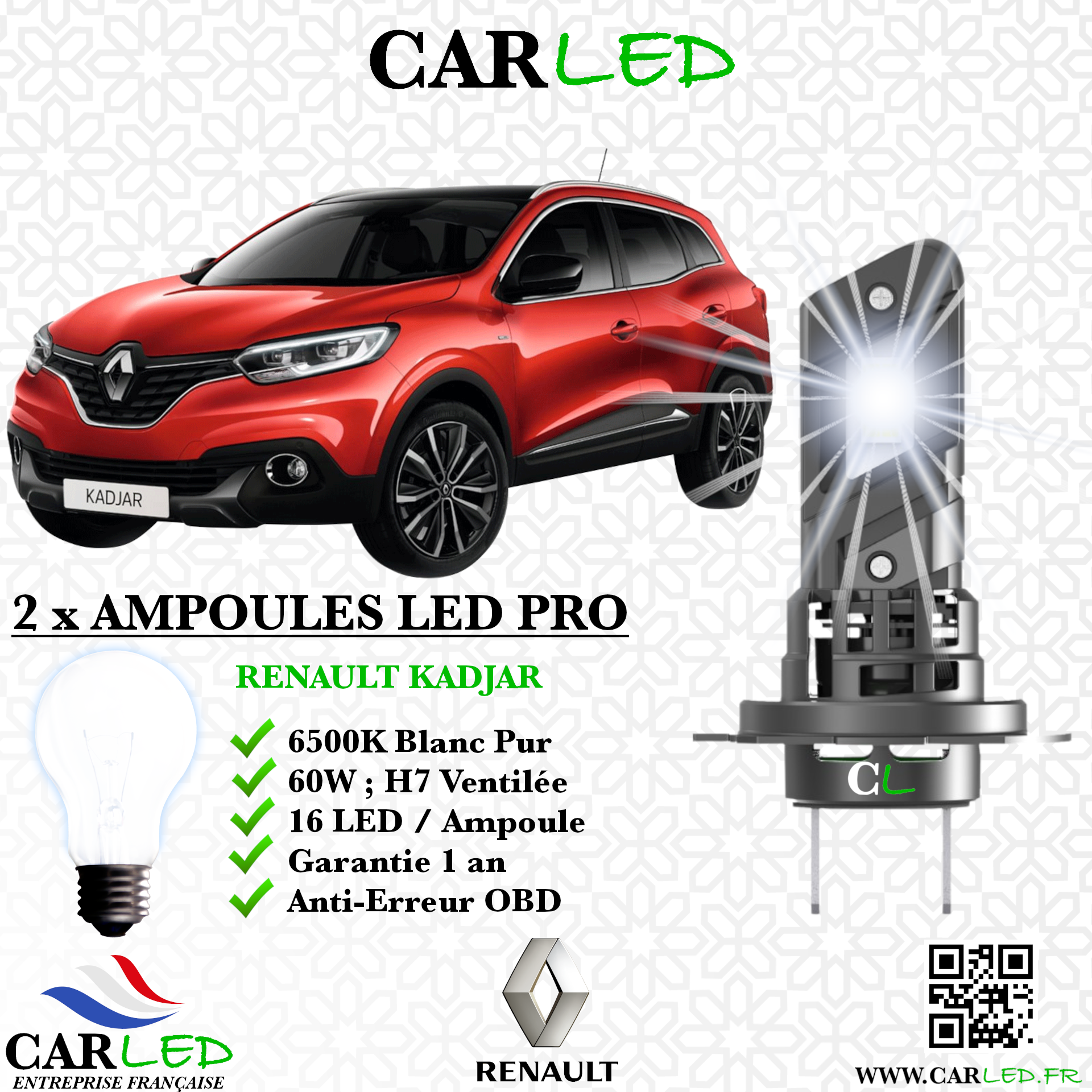 KIT AMPOULE LED RENAULT KADJAR