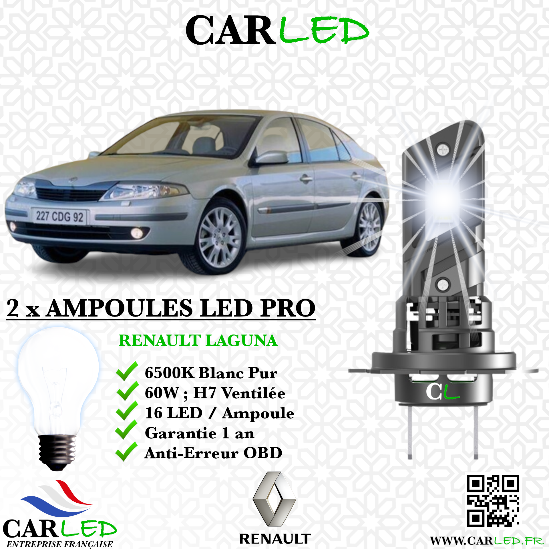 KIT AMPOULE LED RENAULT LAGUNA II