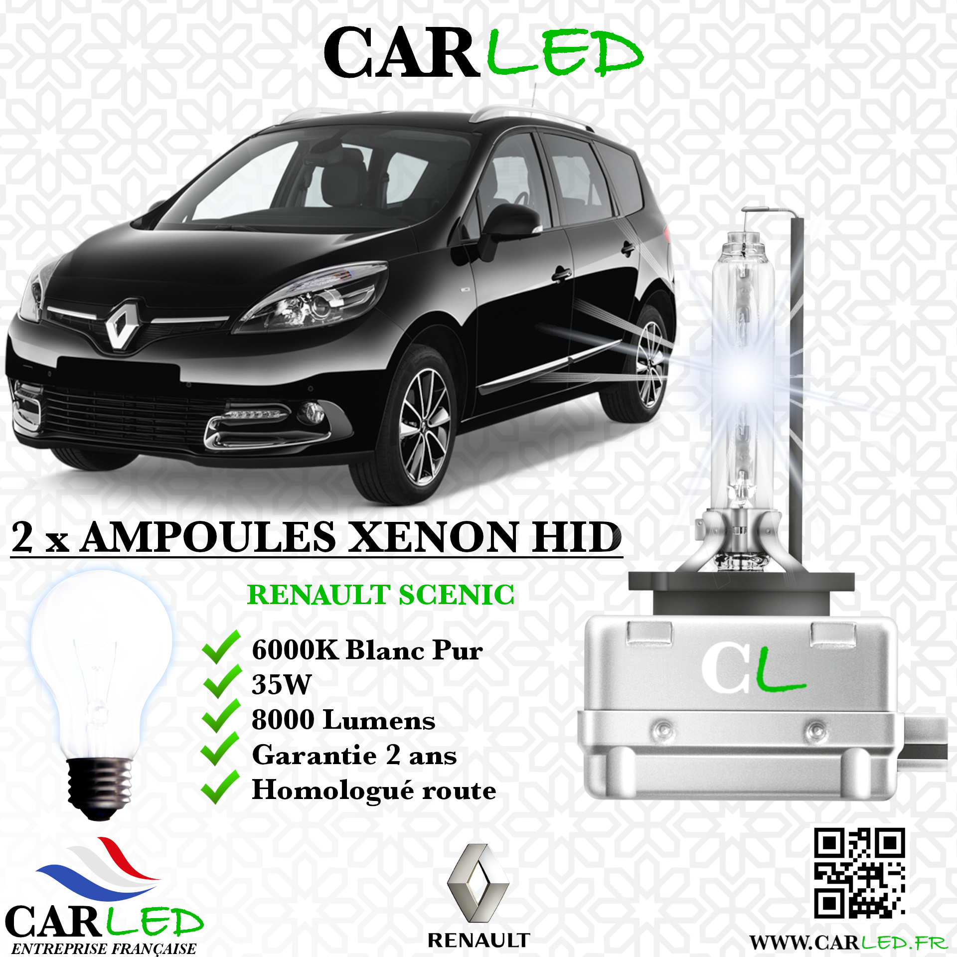 KIT AMPOULE HID XÉNON RENAULT SCENIC III