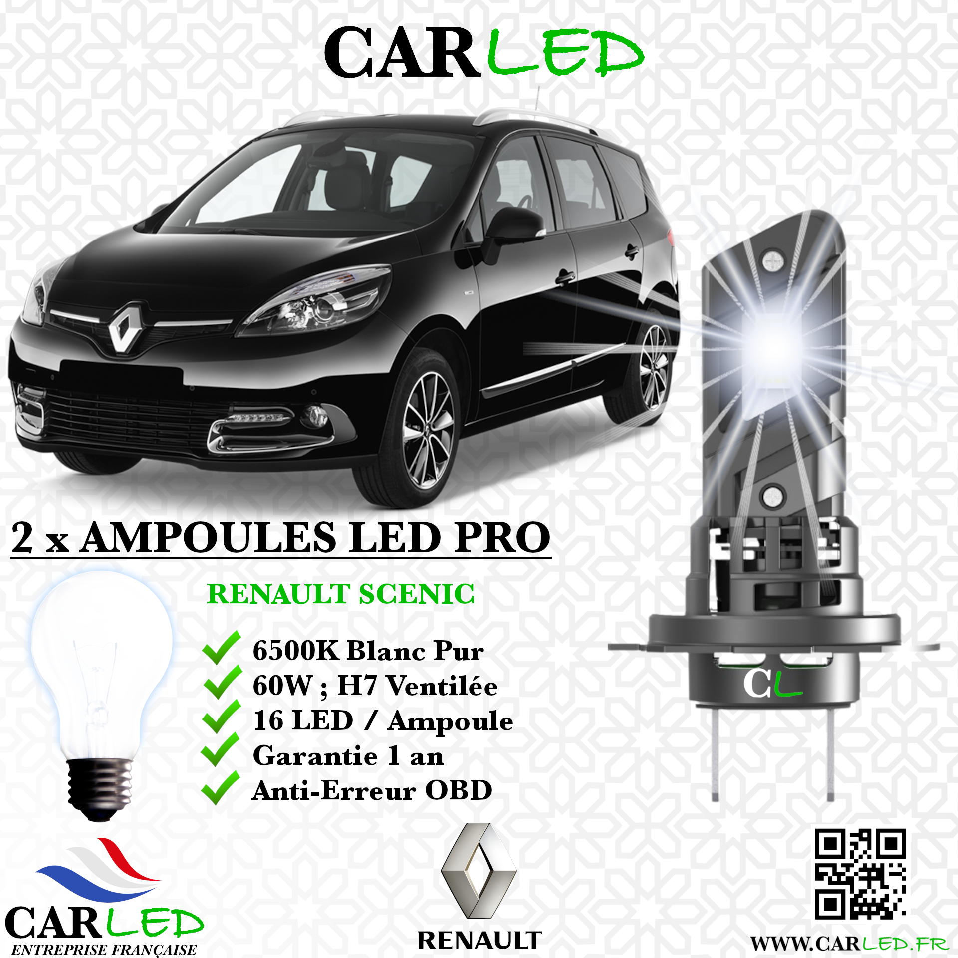 KIT AMPOULE LED RENAULT SCENIC III