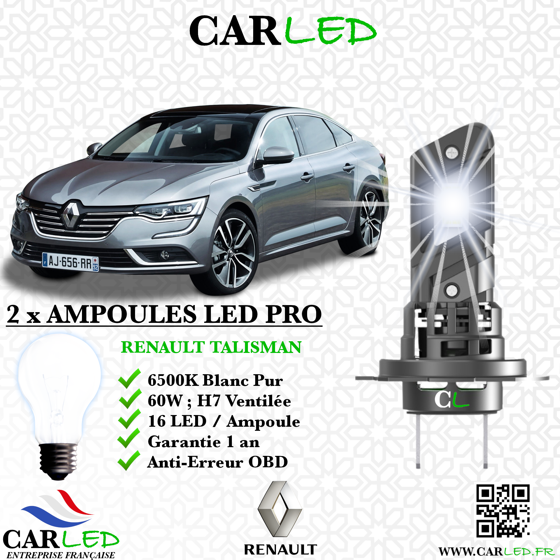 KIT AMPOULE LED RENAULT TALISMAN