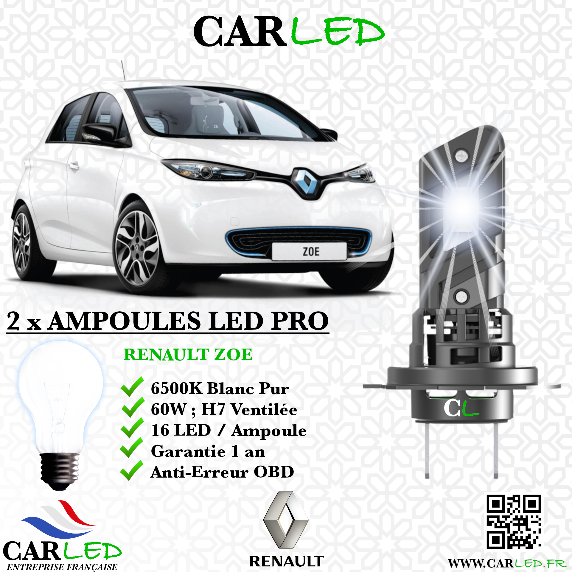 KIT AMPOULE LED RENAULT ZOE