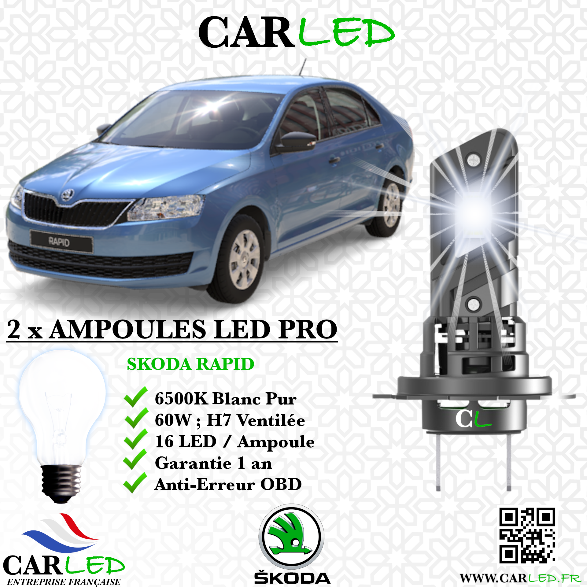 KIT AMPOULE LED SKODA RAPID