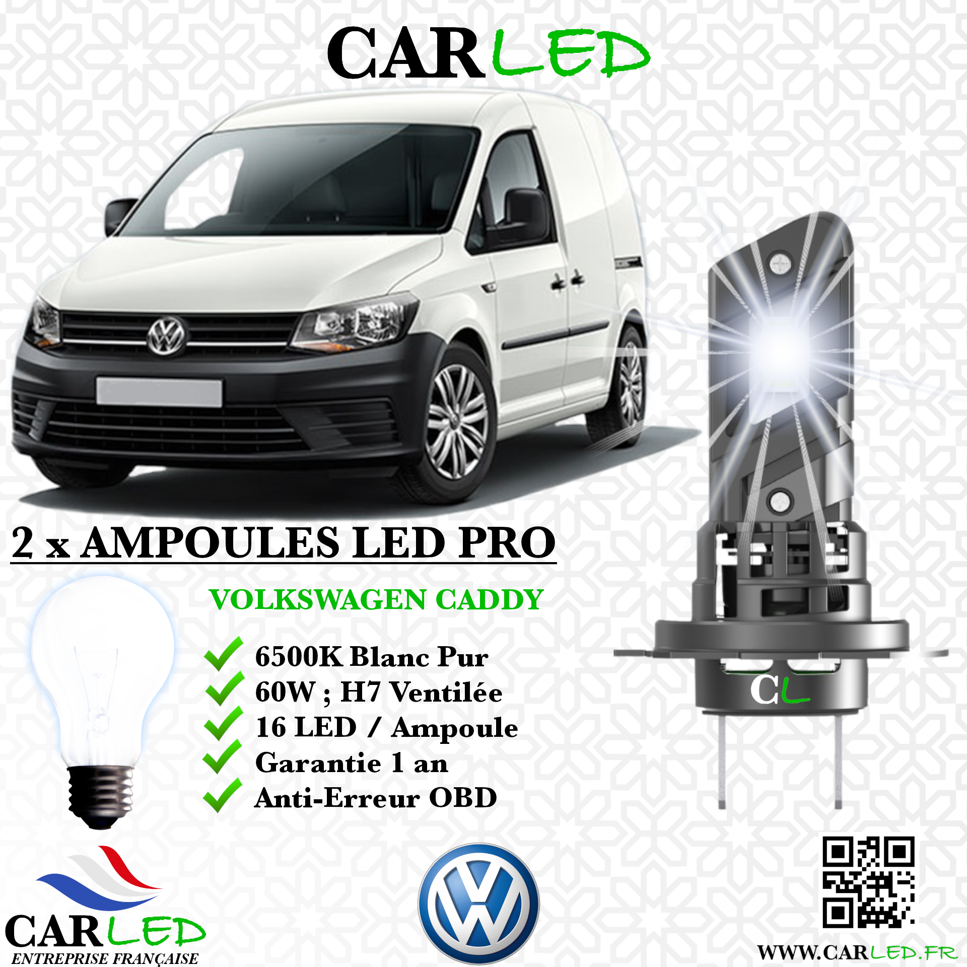 KIT AMPOULE LED VOLKSWAGEN CADDY