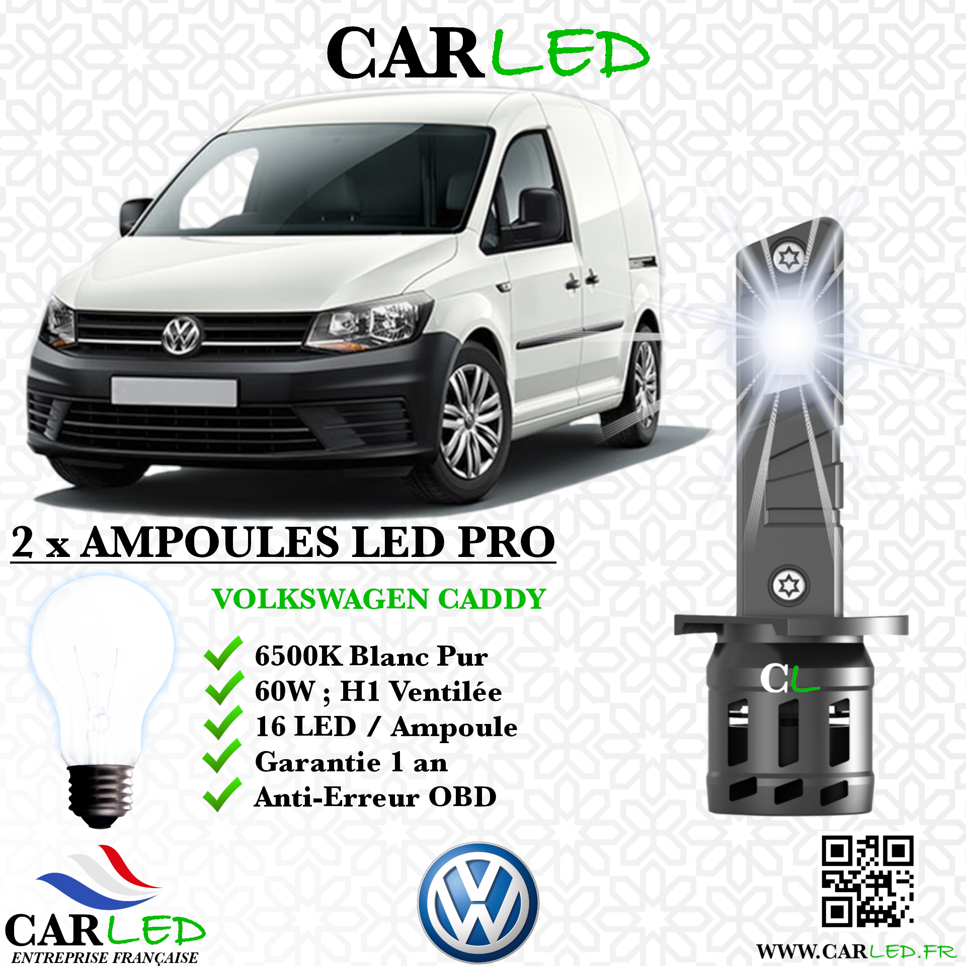 KIT AMPOULE LED VOLKSWAGEN CADDY